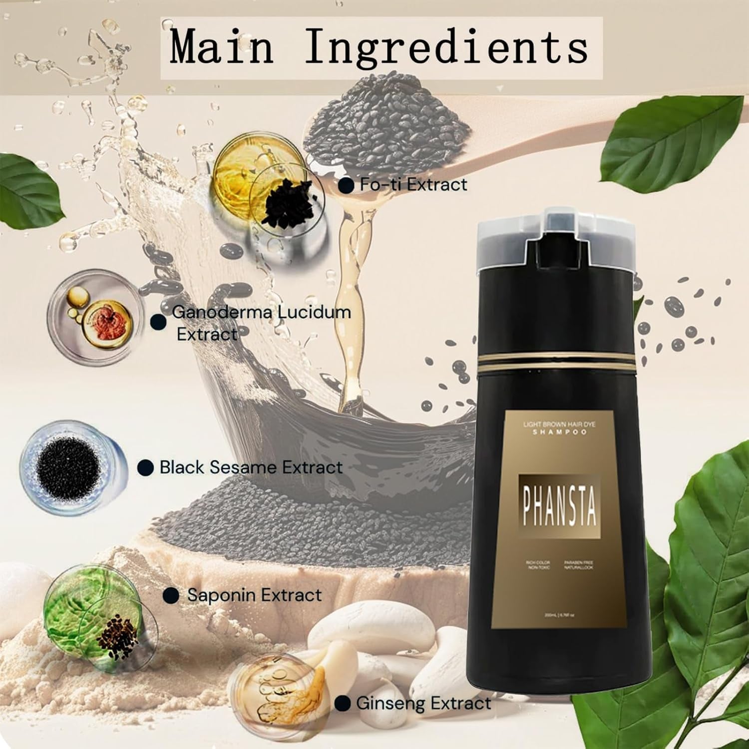 Nova Hair Dye Shampoo Nova Hair Instant Dye Shampoo Black Hair Dye Shampoo Magic Hair Dye Shampoo Langanhaltende Haarfarbe Shampoo Für Frauen Männer (Hellbraun)