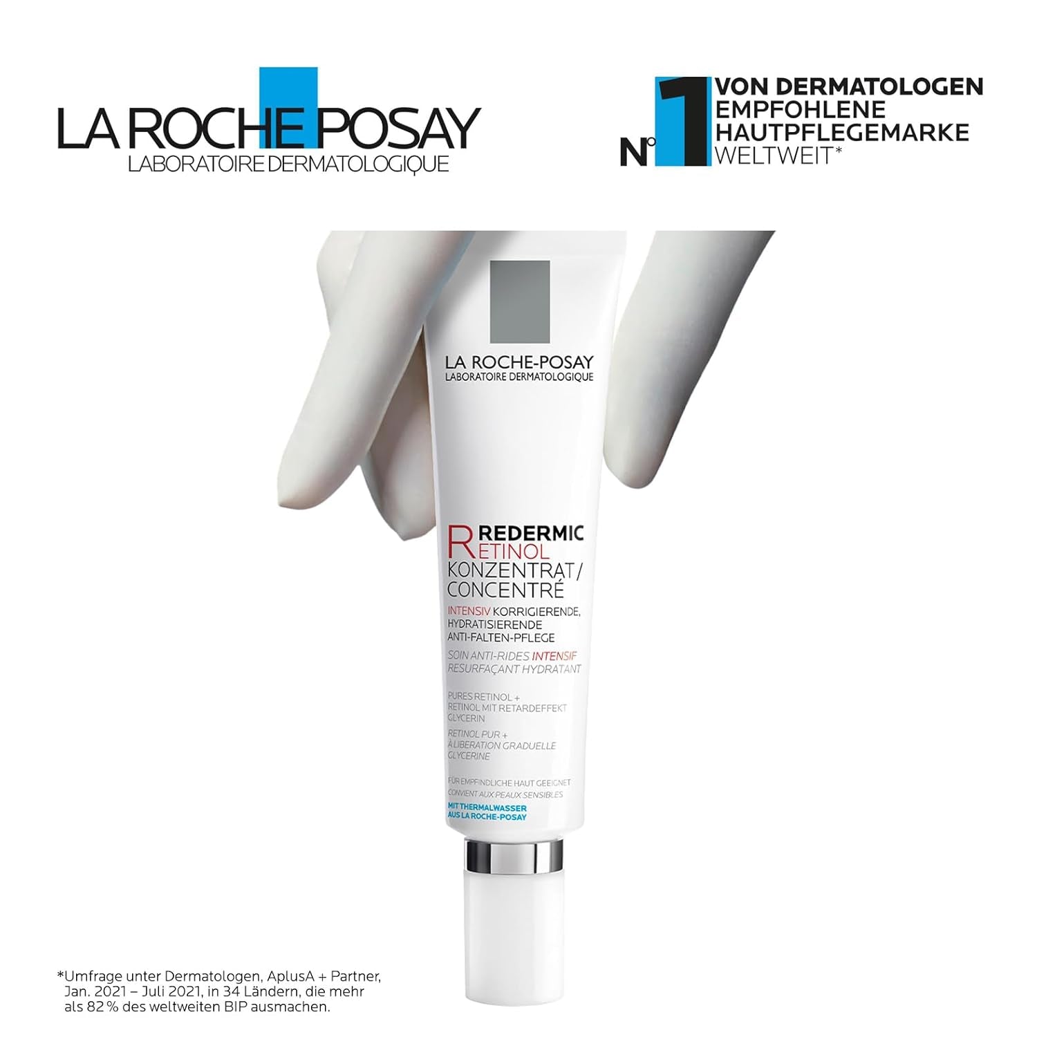 La Roche Posay Hydratisierende Anti-Aging Gesichtscreme, Mit Retinol, Für Reife, Empfindliche Haut, Mildert Altersflecken Und Fältchen, Mit Thermalwasser, Redermic Retinol, 30 Ml