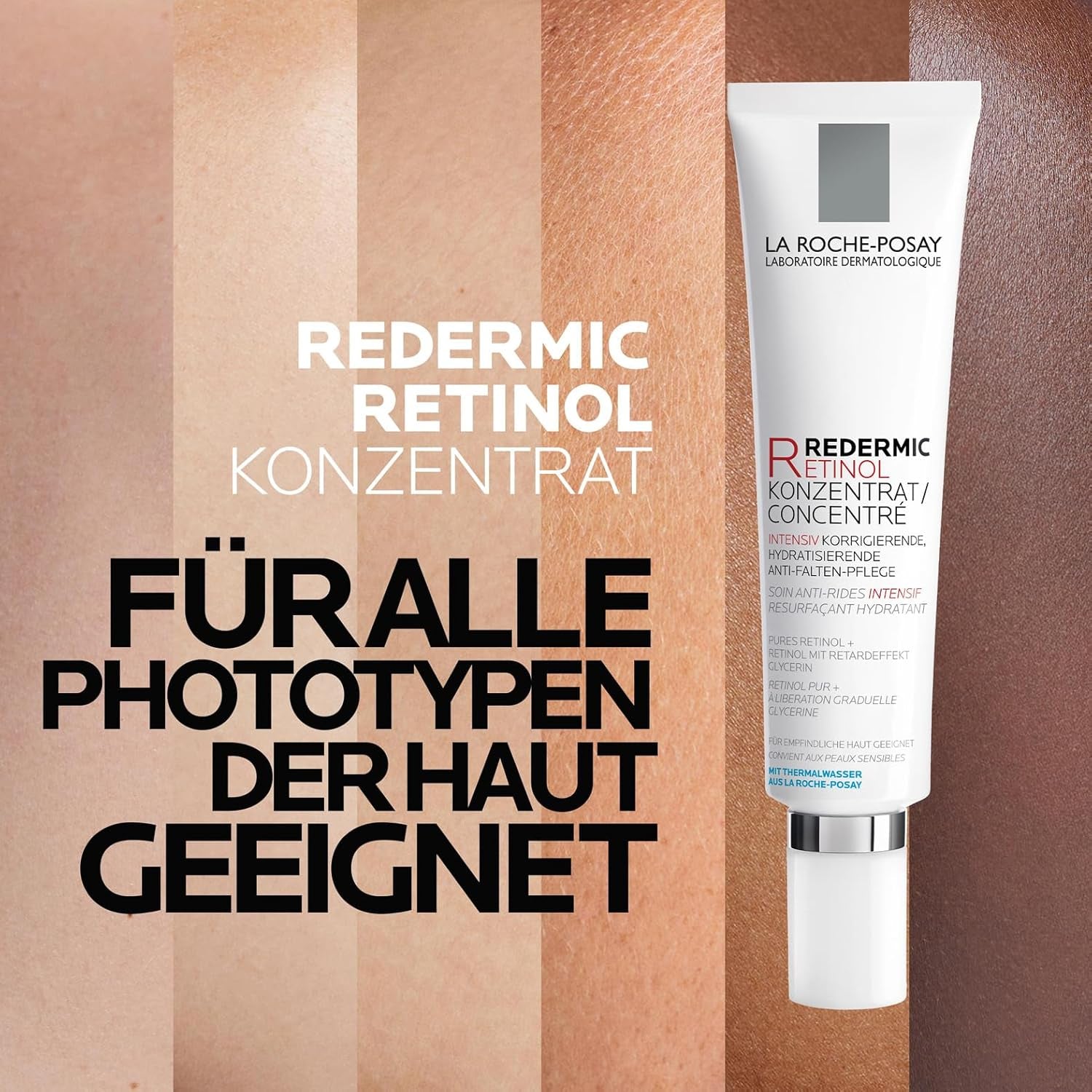 La Roche Posay Hydratisierende Anti-Aging Gesichtscreme, Mit Retinol, Für Reife, Empfindliche Haut, Mildert Altersflecken Und Fältchen, Mit Thermalwasser, Redermic Retinol, 30 Ml