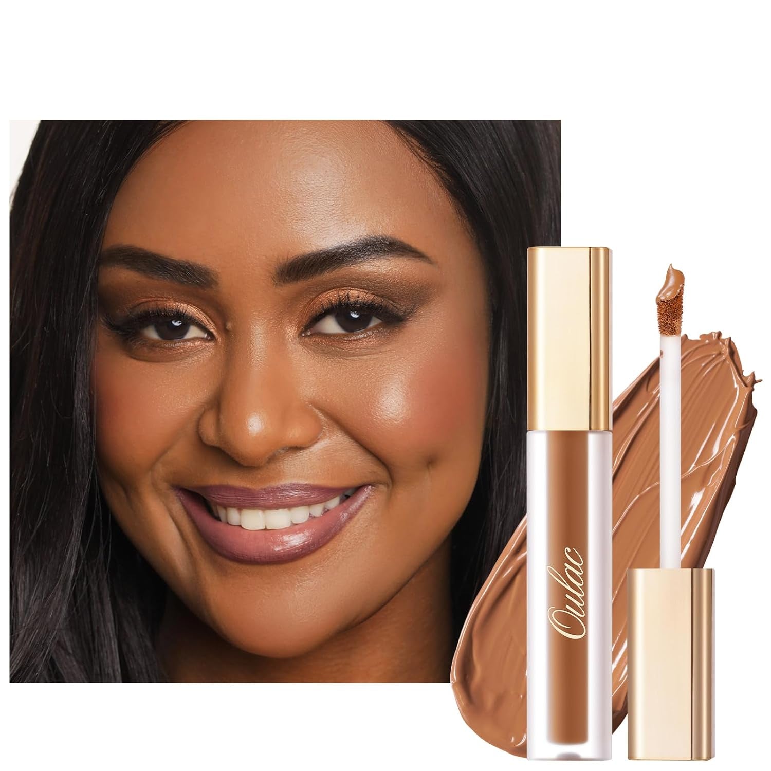 Oulac Concealer Für Gesicht Und Augenringe, Langanhaltender Gesicht Augenringe Kosmetik, Concealer Augenringe with Mit Hyaluronic Acid, Farbcode: W08 Toffee Concealer 3.8Ml