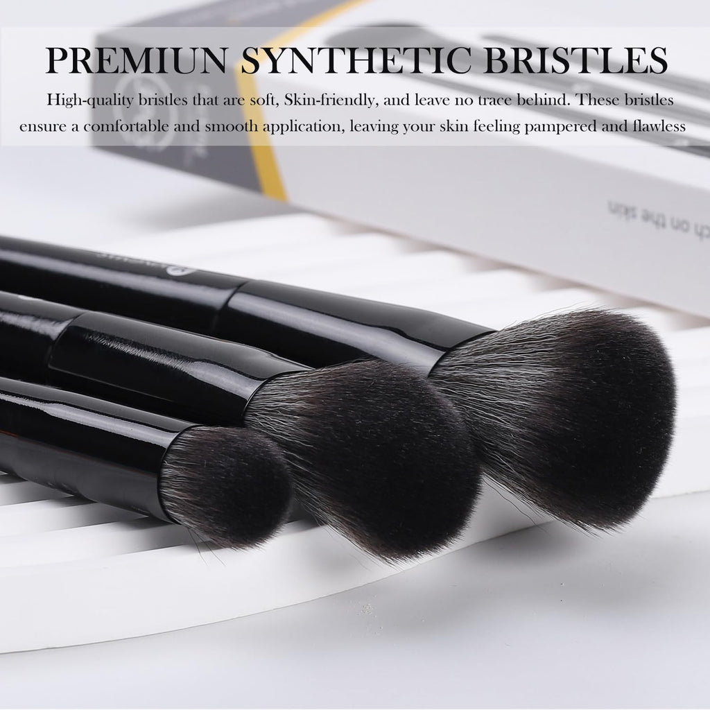 KINGMAS Kabuki Make-Up-Pinsel - Abgewinkelter Foundation Und Konturen-Concealer-Pinsel Für Augen, Rouge, Bronzer - Reise, Buffing, Tupfen, Flüssiges