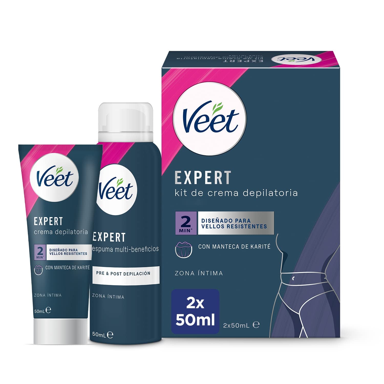 Veet Men Intim-Haarentfernungs-Set - Enthaarungscreme Für Den Intimbereich, Für Männer - 100 Ml Tube & 50 Ml Pflegebalsam