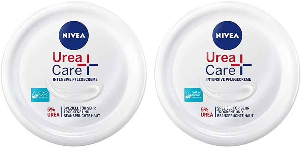 NIVEA Urea + Care Intensive Pflegecreme (300 Ml), Feuchtigkeitscreme Pflegt Und Beruhigt Trockene & Beanspruchte Haut, Urea Creme Spendet Wertvolle Feuchtigkeit (Packung Mit 2)