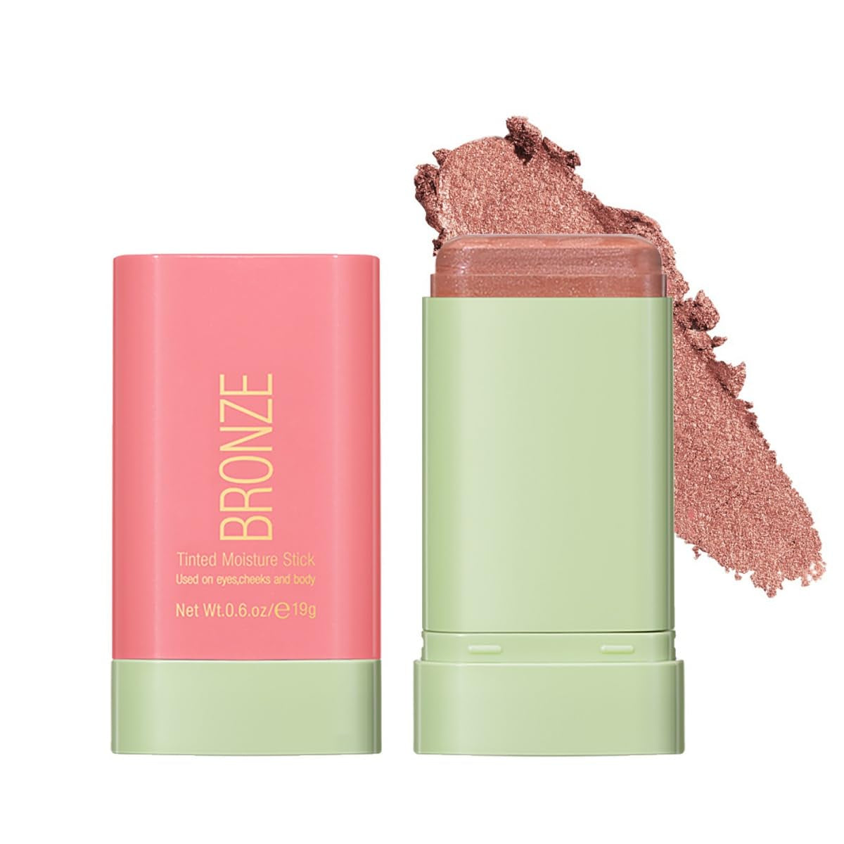 Ofanyia Cream Bronzer Stick, Unique Roating Design Multi-Use Bronzer Stick, Lightweight Easy to Blend Cream Bronzer, Velvet Matte Texture Bronzer Face Stick(3# Rich Glow)