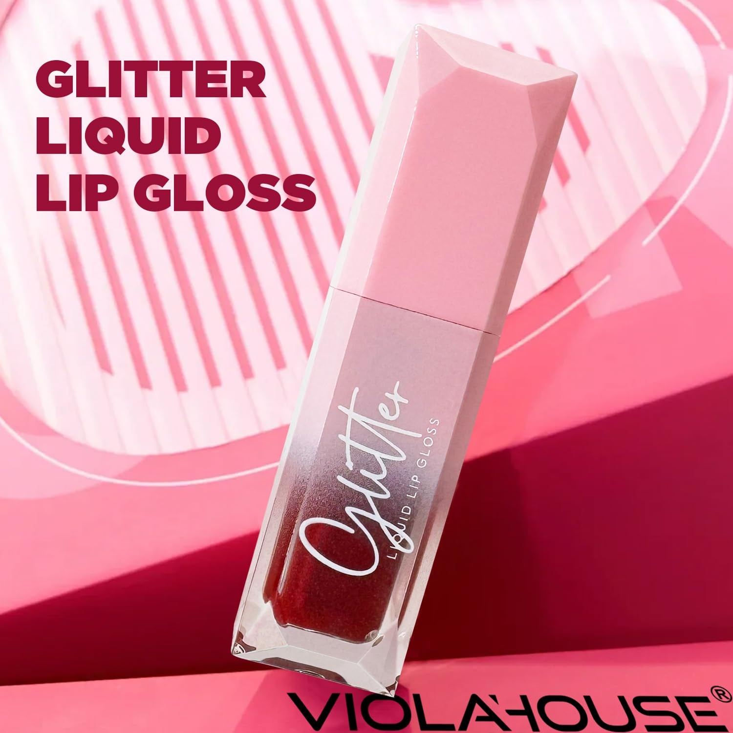 VIOLA HOUSE Lipglosse Glitzer, Lipgloss Glänzend Flüssiger Lippenstift, Glänzender Lipgloss Schimmerndes Finish Auf Den Lippen.5Ml (Cherry)