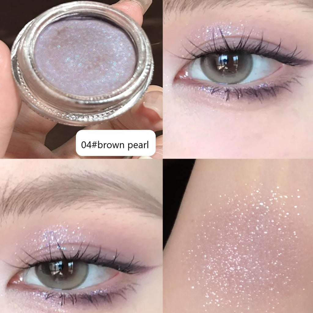 KARLOR Flüssig Highlighter Augen Glitzer, Cremig Lidschatten Mit Schimmer Gesicht Highlighter Makeup Perlmutt Glitzer Cremige Glitter Flüssiger Schimmer Highlighter Wange Gesicht（04#）