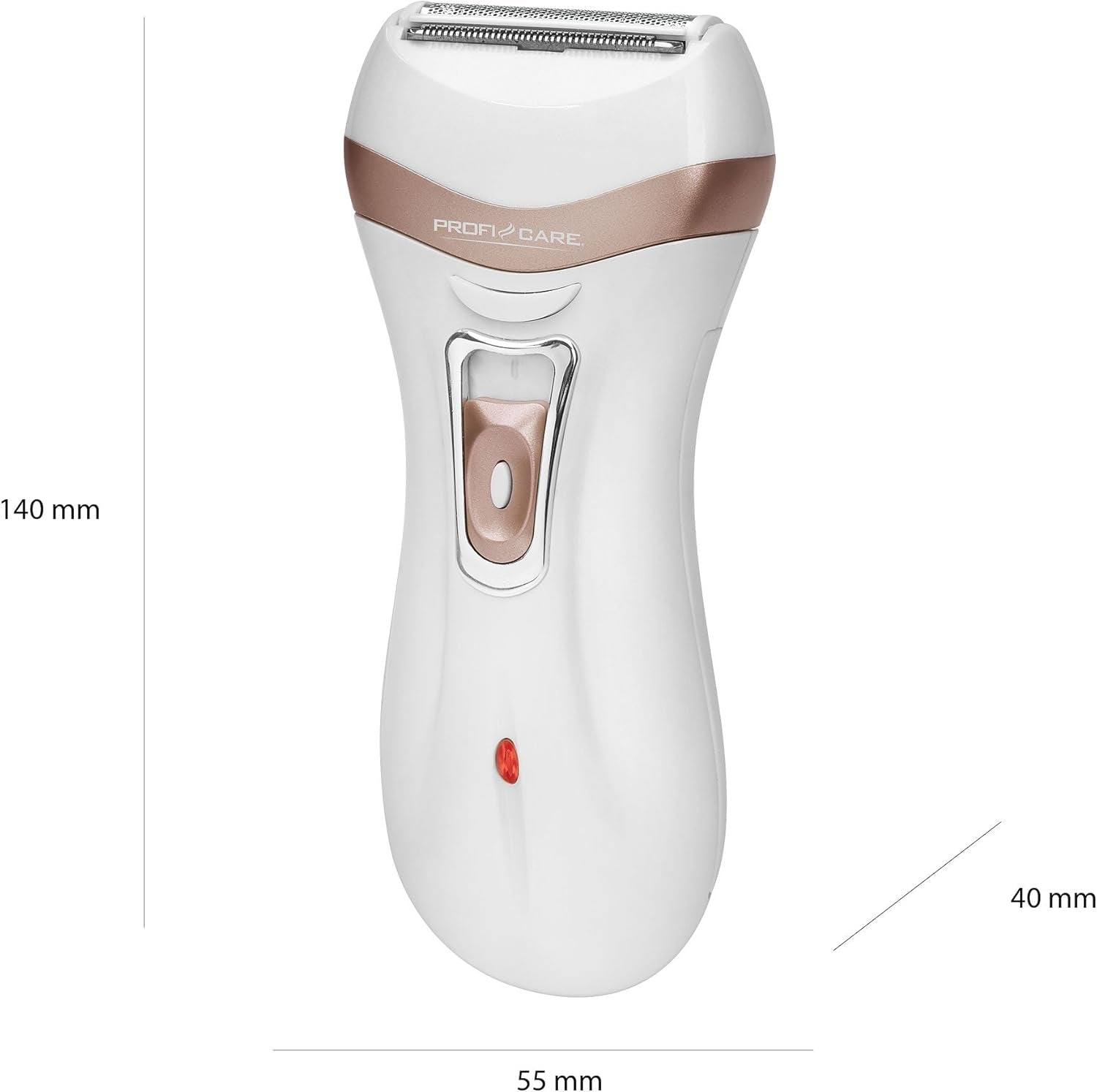 Proficare Epilierer PC-LBS 3002 3In1, Lady Shaver Und Hornhautentferner in Einem, Akkubetrieben, Mit Praktischer Aufbewahrungstasche, Weiß-Champagner