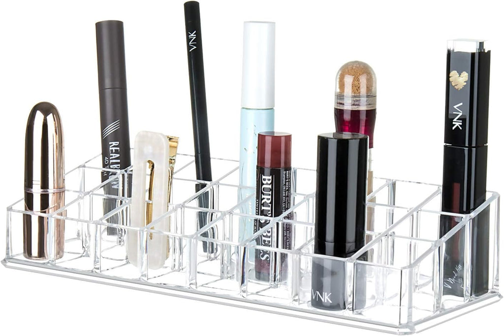 Comius Sharp Lippenstift Organizer, 24 Plätze Lippenstift Aufbewahrungsbox Acryl Transparente Lippenstift Ständer Lippenstift Halter Kosmetik Organizer