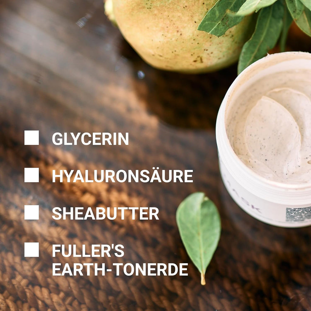 Swederm FACE MASK 4In1 Gesichtsmaske Feuchtigkeitspendende Maske Für Gesicht Mit Hyaluronsäure Reinigende Grüne Tonerde-Maske Gesichtspflege Für Trockene Fette Haut Feuchtigkeit Reinigung 100 Ml
