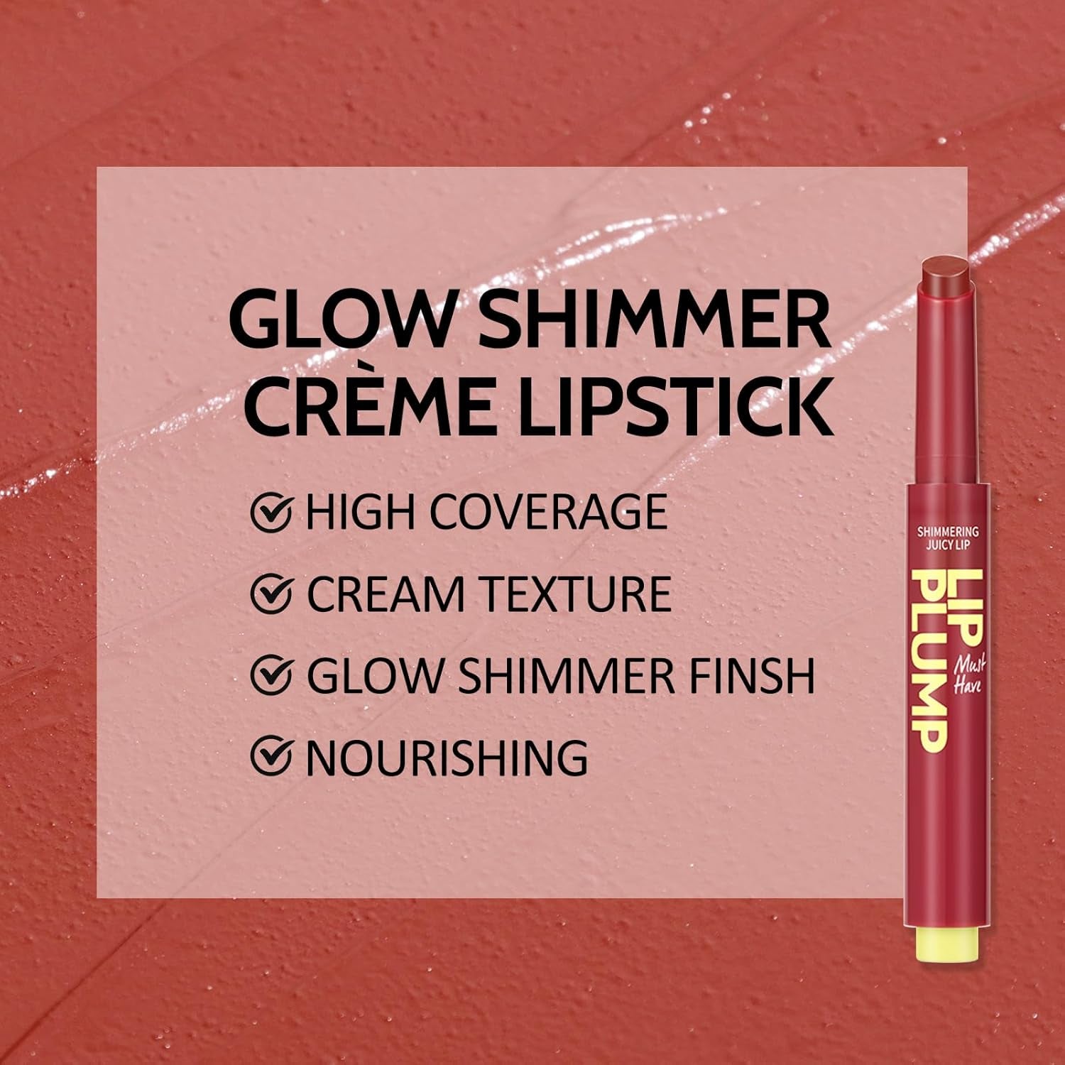 Erinde 2 in 1 Lippenstift & Lip Balm, 24 Stunden Halt Hanganhaltender Lipstick, Wasserfest Feuchtigkeitsspendend Lip Gloss, Pflegender Lippen Makeup Stick Shimmer