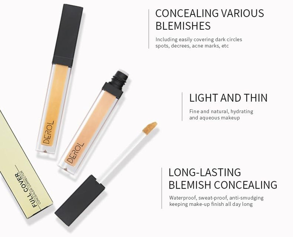 Liquid Concealer Make-Up - Natürliche Deckkraft & Hochpigmentierte Leichte Gesicht Concealer (02, 6.5Ml)