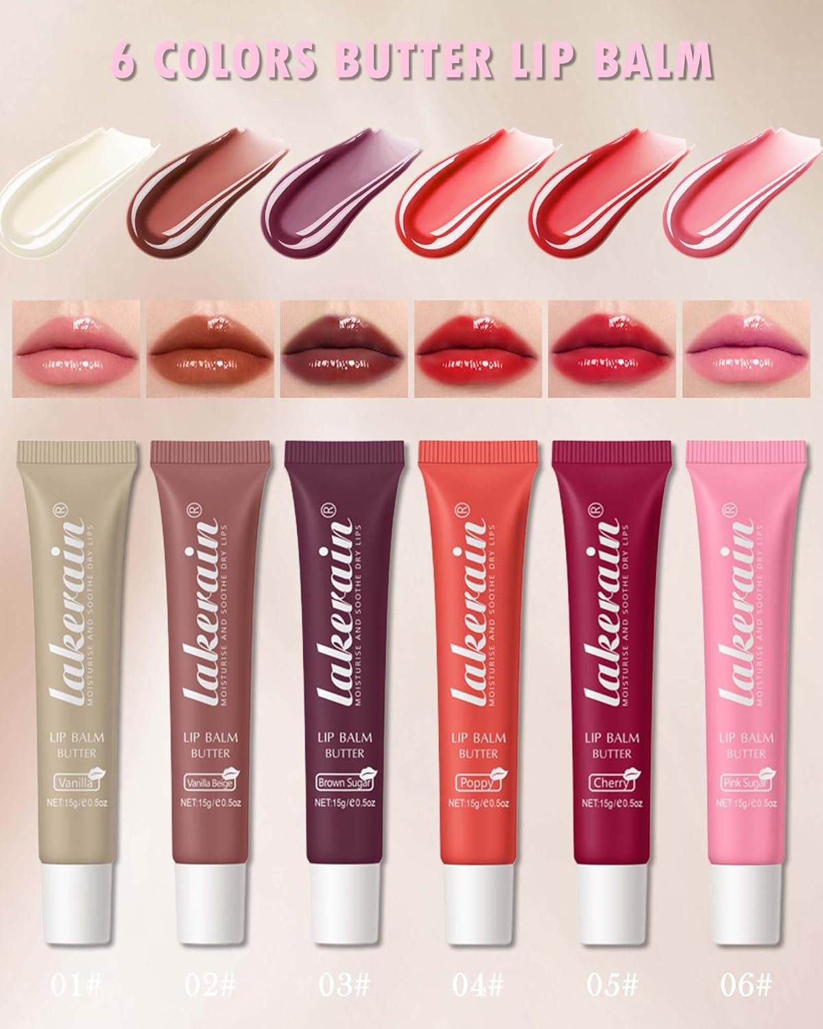 2 Farben Glossy Lip Butter Balm, Feuchtigkeitsspendende Nicht Klebend Lipgloss, Hochglänzendes Finish Lip Glow Oil,Natürliche, Plumping Lip Tint Lip Care & Repair Lip Mask Für Trockene Lippen-2+3