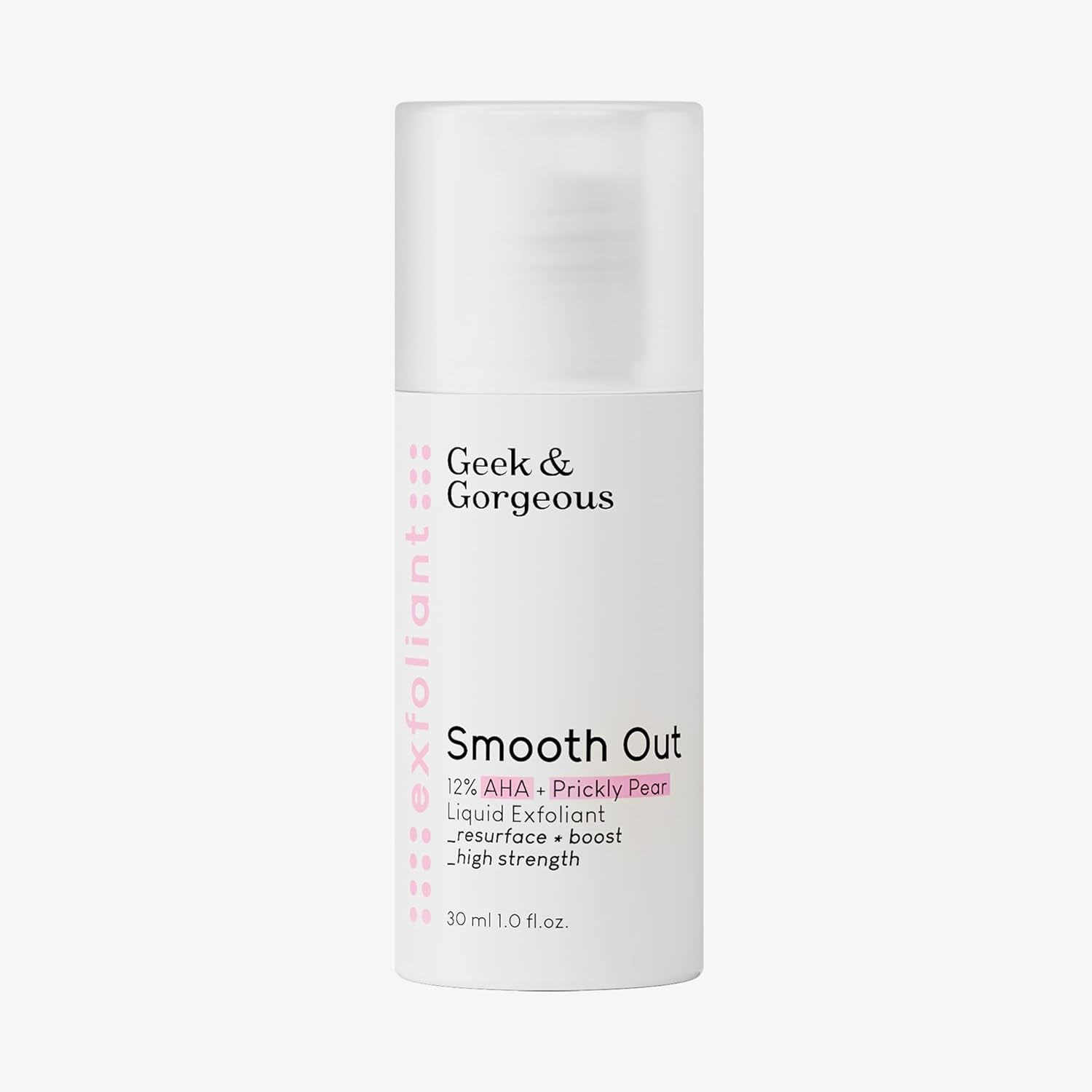 Geek & Gorgeous SMOOTH OUT - Gesichtspeeling Mit 12% AHA Und Beruhigendem Feigenkaktus Extrakt - Für Normale, Trockene, Fettige Und Mischhaut - 100 Ml Flasche
