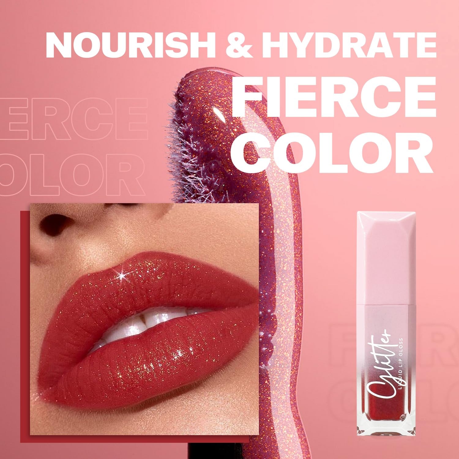 VIOLA HOUSE Lipglosse Glitzer, Lipgloss Glänzend Flüssiger Lippenstift, Glänzender Lipgloss Schimmerndes Finish Auf Den Lippen.5Ml (Cherry)