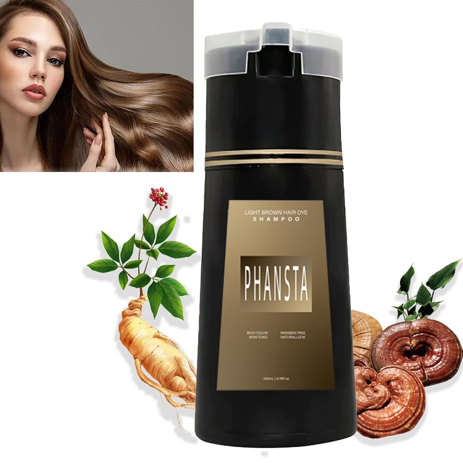 Nova Hair Dye Shampoo Nova Hair Instant Dye Shampoo Black Hair Dye Shampoo Magic Hair Dye Shampoo Langanhaltende Haarfarbe Shampoo Für Frauen Männer (Hellbraun)