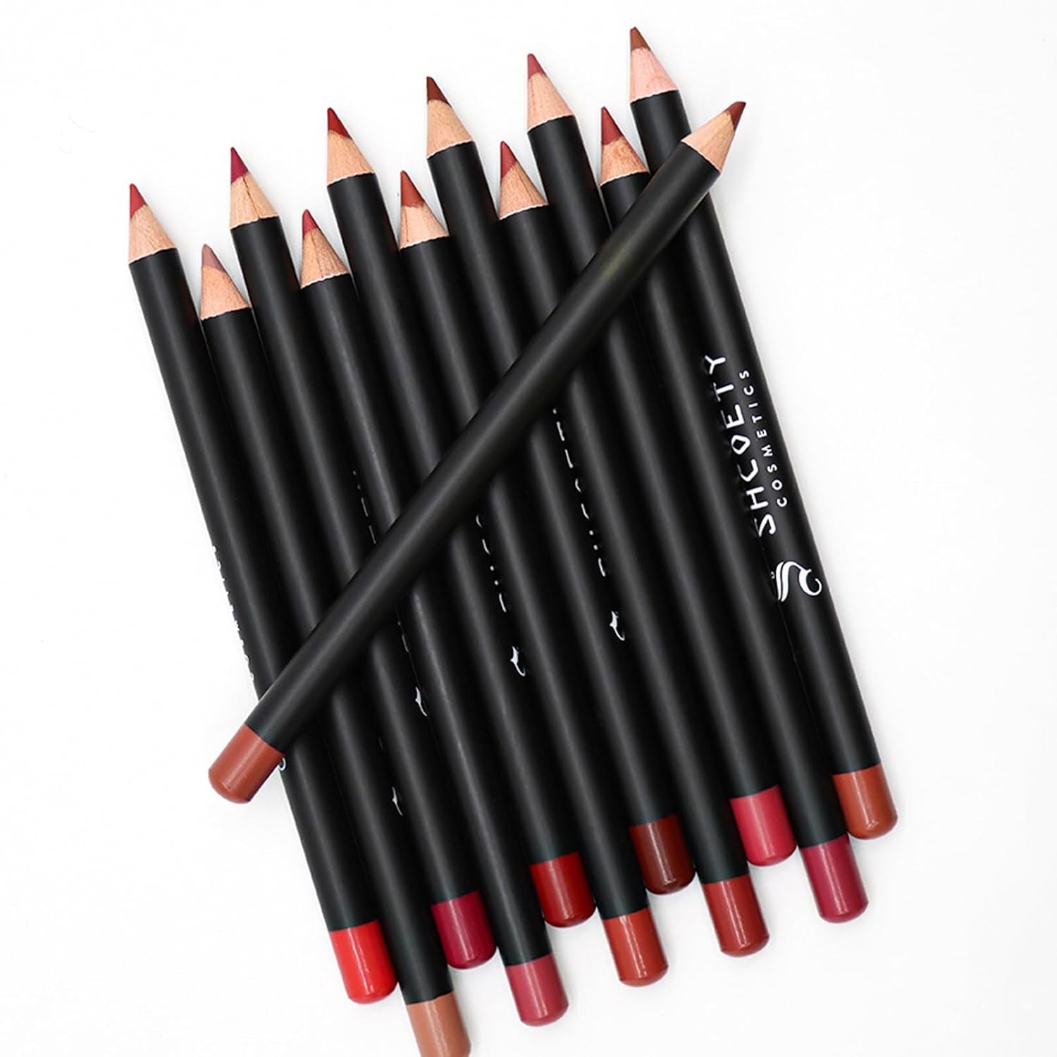 Mrettick 12 Farben Matte Lip Liner Stifte Set, Creme Glide Lip Liner Natürliche Lippen Make-Up Weiche Stifte Lippenstift Set, Feuchtigkeitsspendend, Langanhaltend, Nicht Haftend