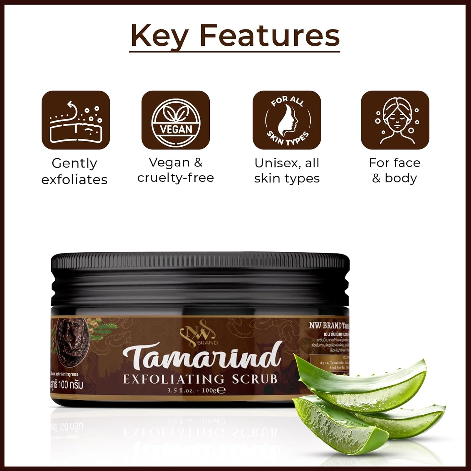 NW Gesichtspeeling,Natur Peeling,Vegan Peeling,Tamarind Exfoliating Scrub Für Das Gesicht Und Den Körper.Kann Sowohl Von Frauen Als Auch Von Männern Verwendet Werden.