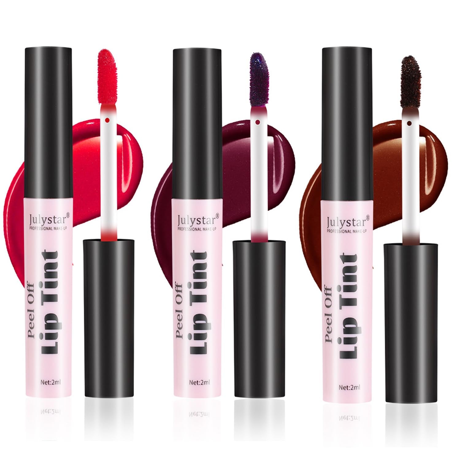 Peel off Liquid Lipstick Set, Easy Peel & Reveal Lip Stain, Waterproof Long Lasting Peel off Mask Lip Gloss, Lips Tattoo Makeup Beauty (Color, Set B)