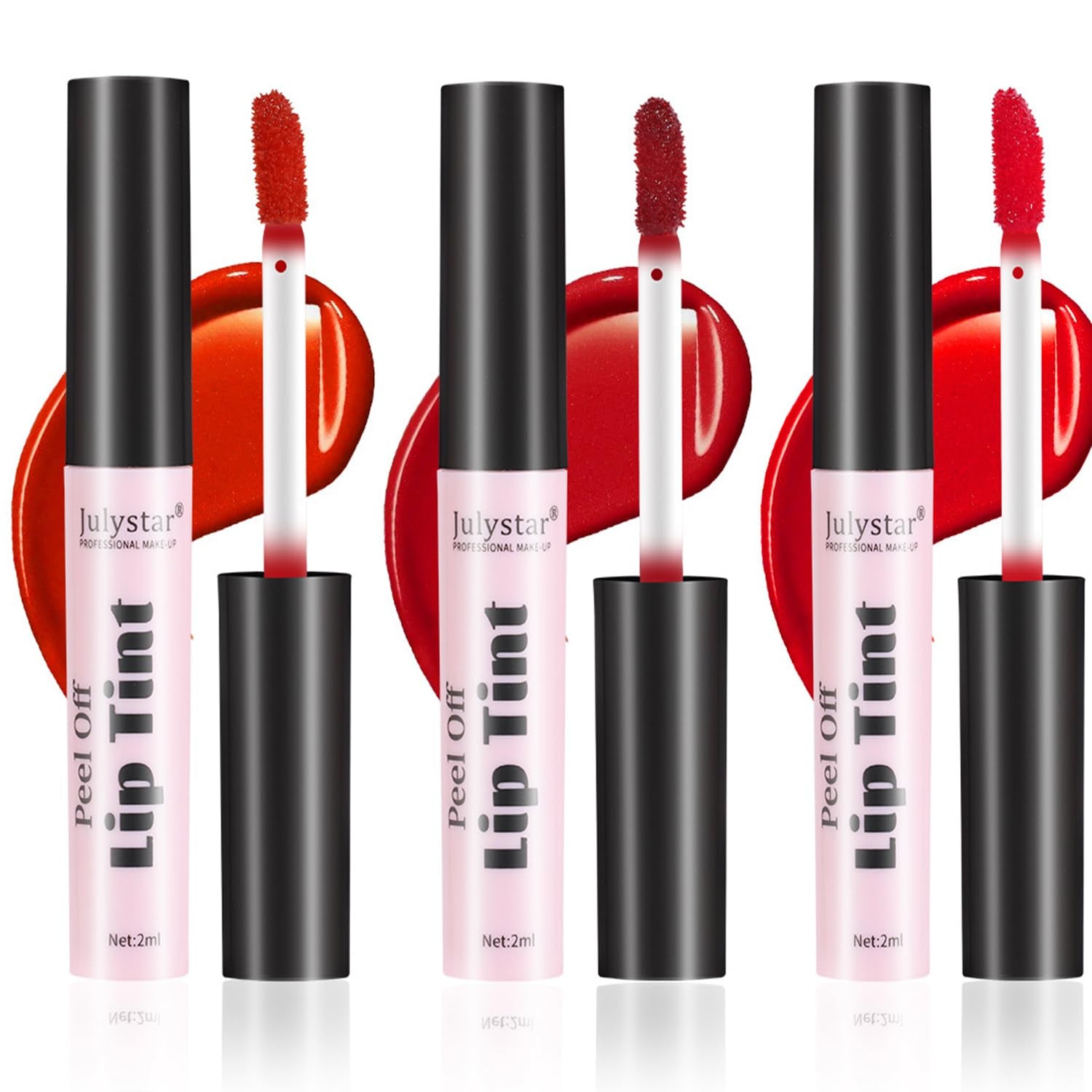 Peel off Liquid Lipstick Set, Easy Peel & Reveal Lip Stain, Waterproof Long Lasting Peel off Mask Lip Gloss, Lips Tattoo Makeup Beauty (Color, Set B)
