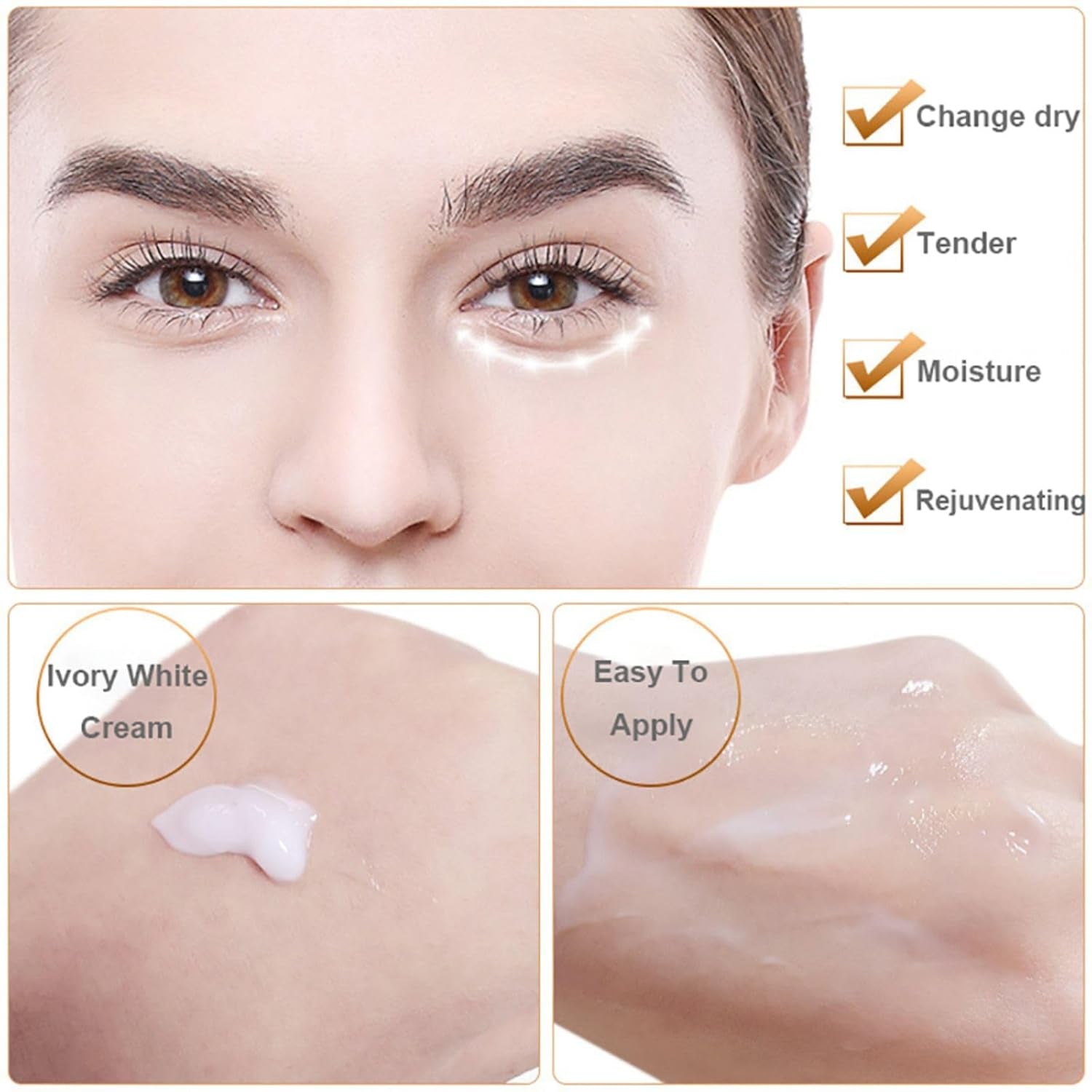 Augencreme Gegen Falten,Anti-Aging-Augencreme,Reduziert Wirksam Augenfältchen,Wirkt Gegen Augenschatten Und Schwellungen,Augencreme Für Männer Und Frauen,20Ml