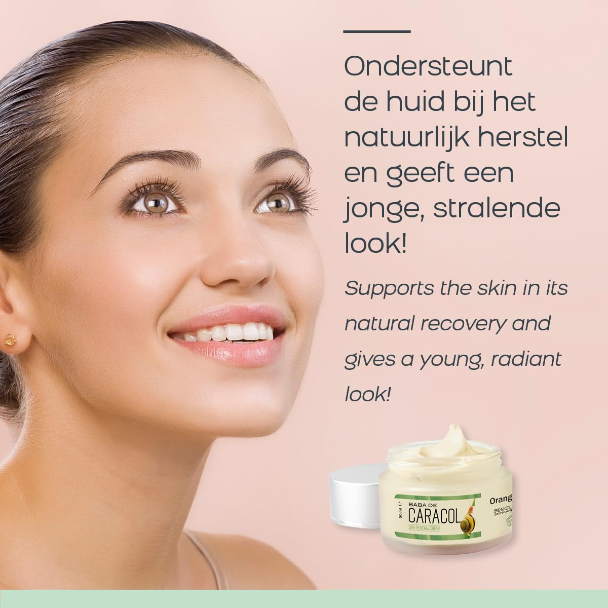 Orange Care Baba De Caracol Gesichtscreme Mit Schneckenschleim, Allantoin, Glykolsäure, Kollagen, Elastin, Schneckencreme - Schneckengel - Heilung & Weniger Akne, Narben, Anti-Aging (1)