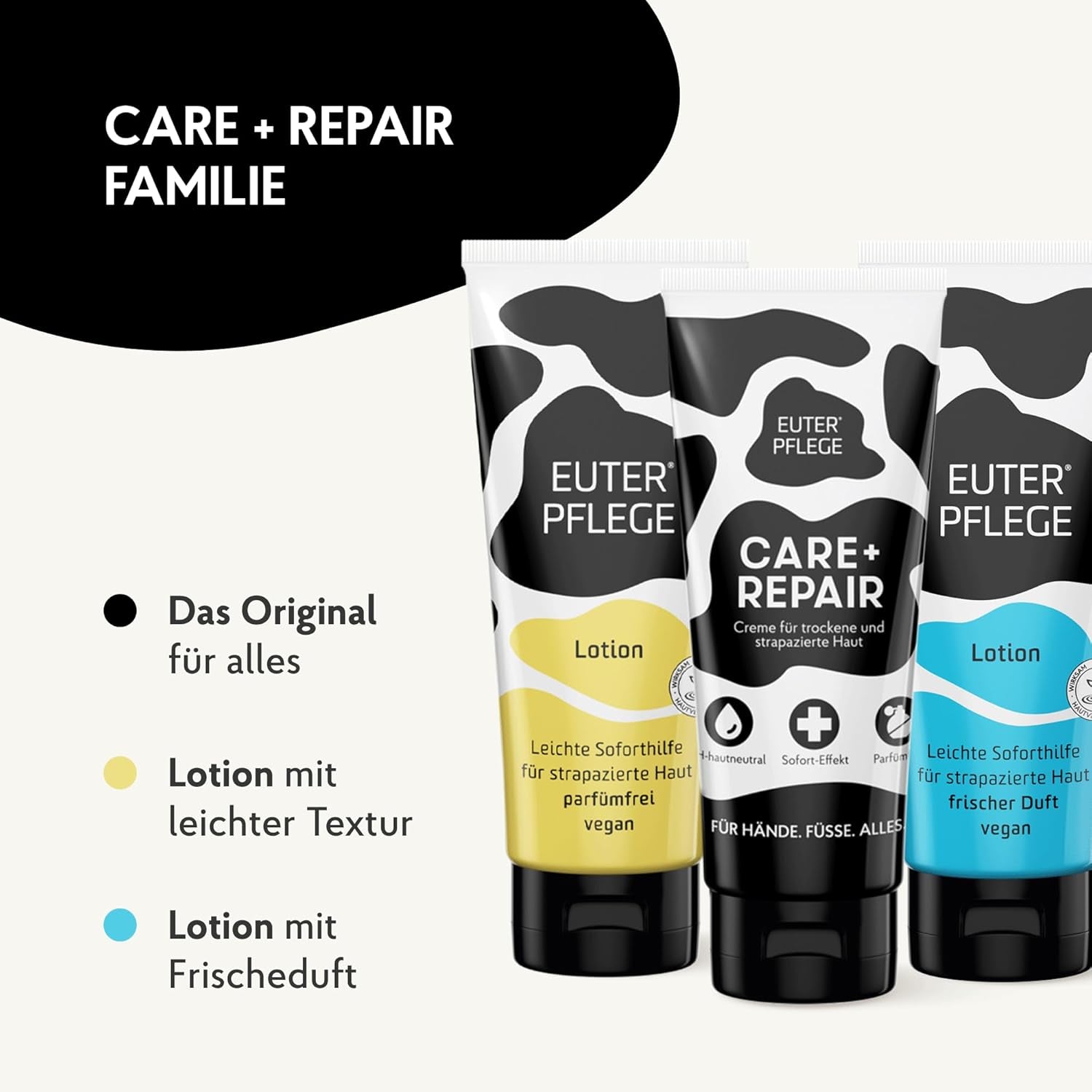 EUTERPFLEGE Care + Repair Creme, 200Ml, Intensive Pflege Für Trockene Haut, Feuchtigkeitscreme Für Hand Und Körper, Parfümfrei, Allergiker Geeignet