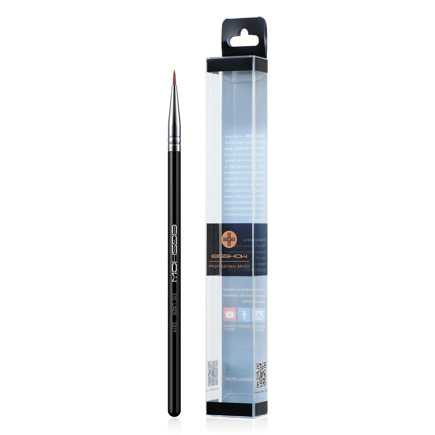 EIGSHOW Eyeliner-Pinsel, Fein Abgewinkelt, Profi-Präzisions-Pinsel, Ultradünn, Abgeschrägt, Flacher Winkel, Premium-Qualität, Zum Auftragen Von Gelpuder, Flüssiger Creme (Blau)