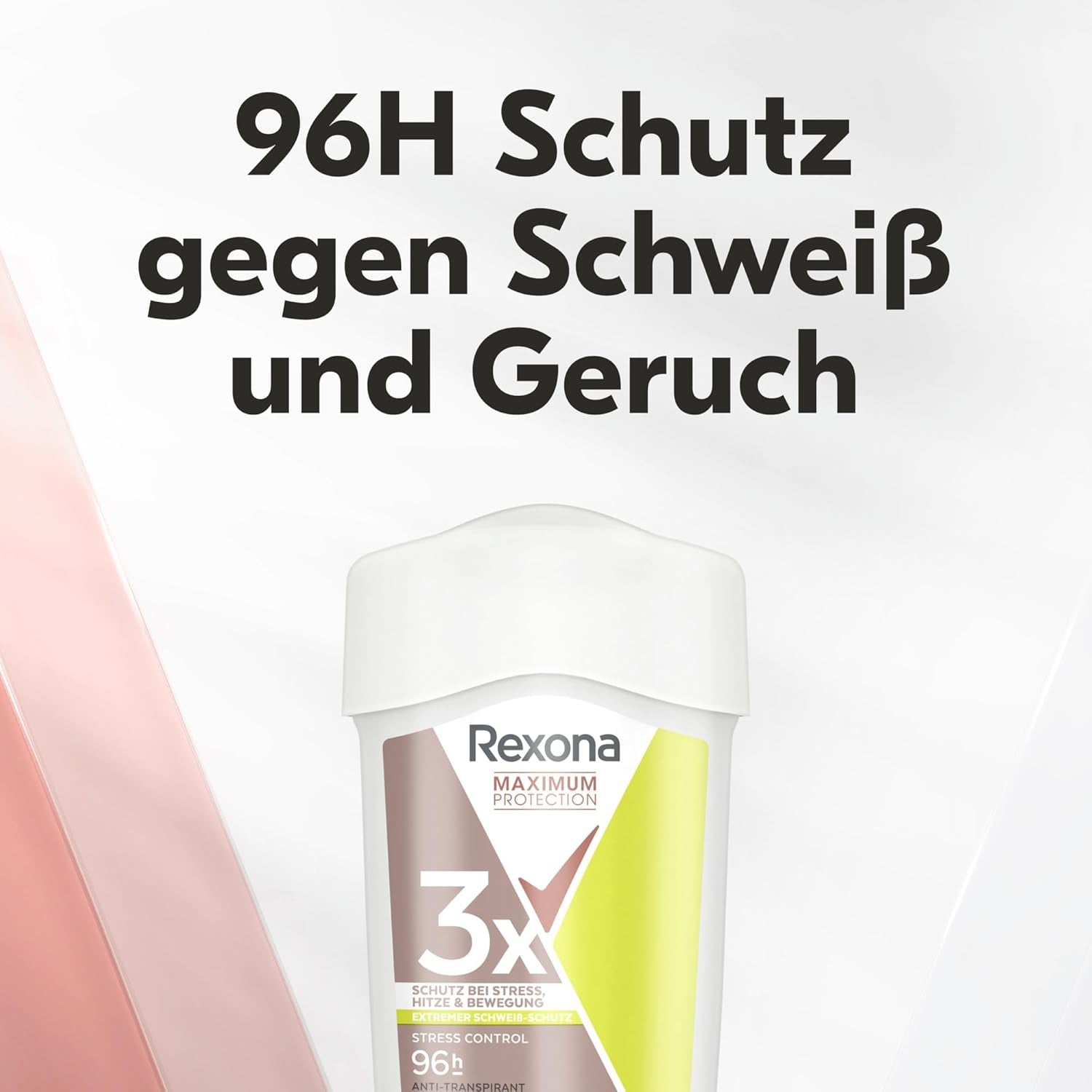 Rexona Women Maximum Protection anti Transpirant Deo Creme Stress Control Deodorant Mit 96 Stunden Schutz Gegen Starkes Schwitzen Und Geruch Mit 3X Schutz Bei Stress, Hitze & Bewegung 45 Ml