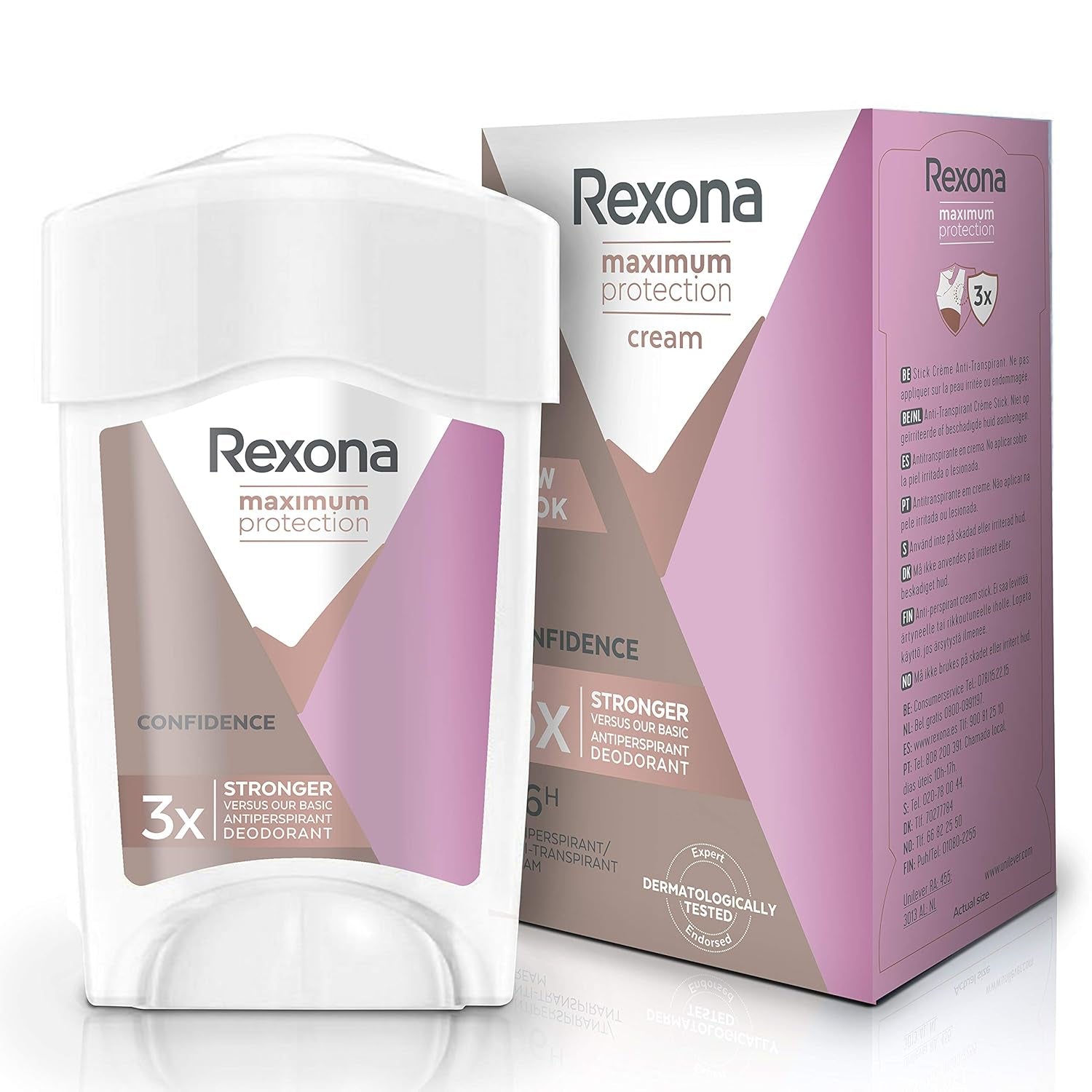 Rexona Confidence Deostick Anti-Transpirant, 96H, 45 Ml, 3 Stück