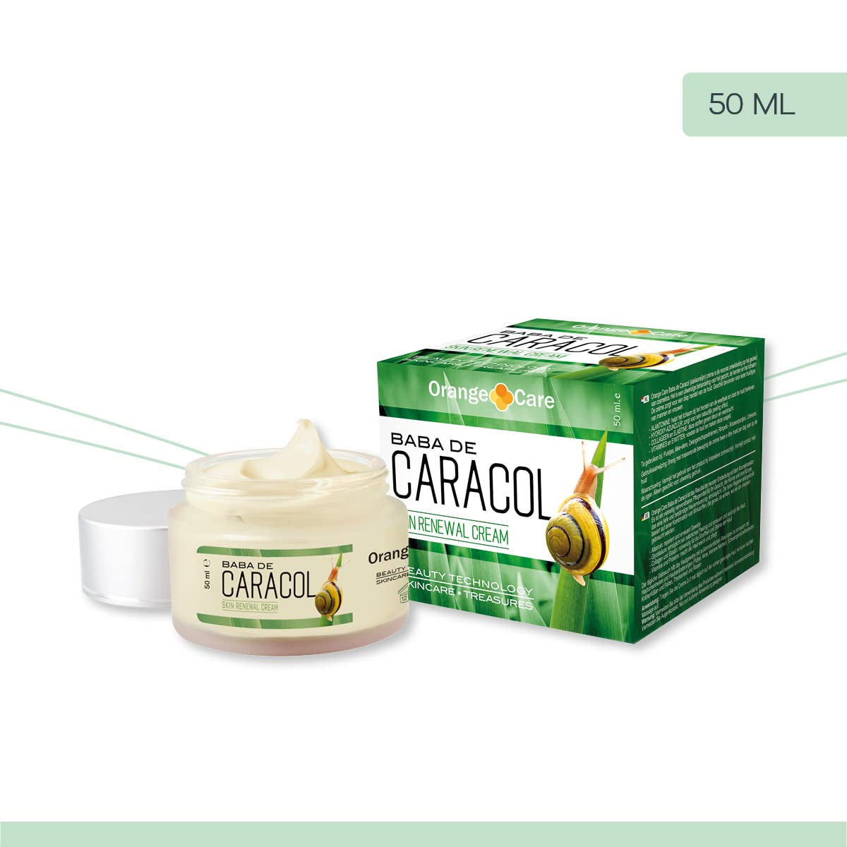 Orange Care Baba De Caracol Gesichtscreme Mit Schneckenschleim, Allantoin, Glykolsäure, Kollagen, Elastin, Schneckencreme - Schneckengel - Heilung & Weniger Akne, Narben, Anti-Aging (1)