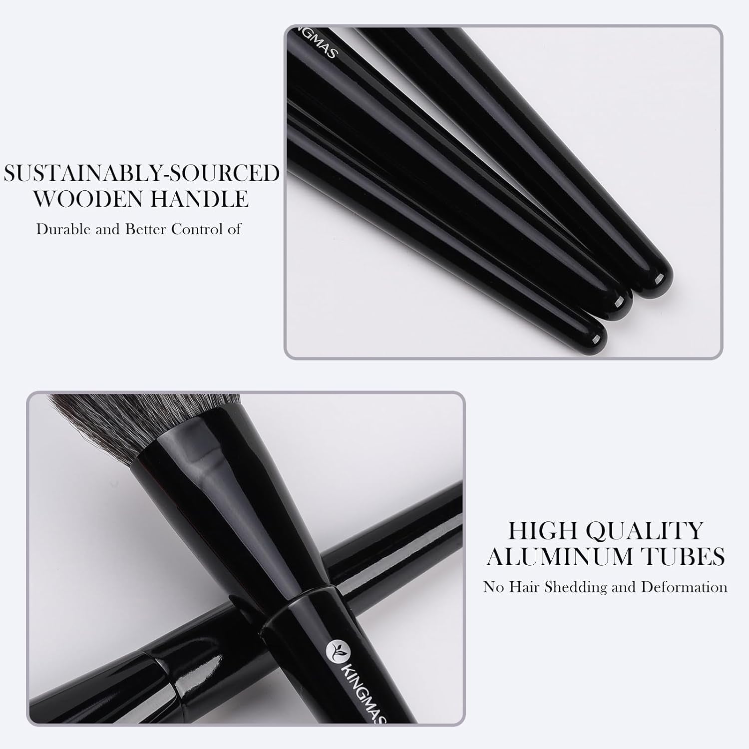 KINGMAS Kabuki Make-Up-Pinsel - Abgewinkelter Foundation Und Konturen-Concealer-Pinsel Für Augen, Rouge, Bronzer - Reise, Buffing, Tupfen, Flüssiges