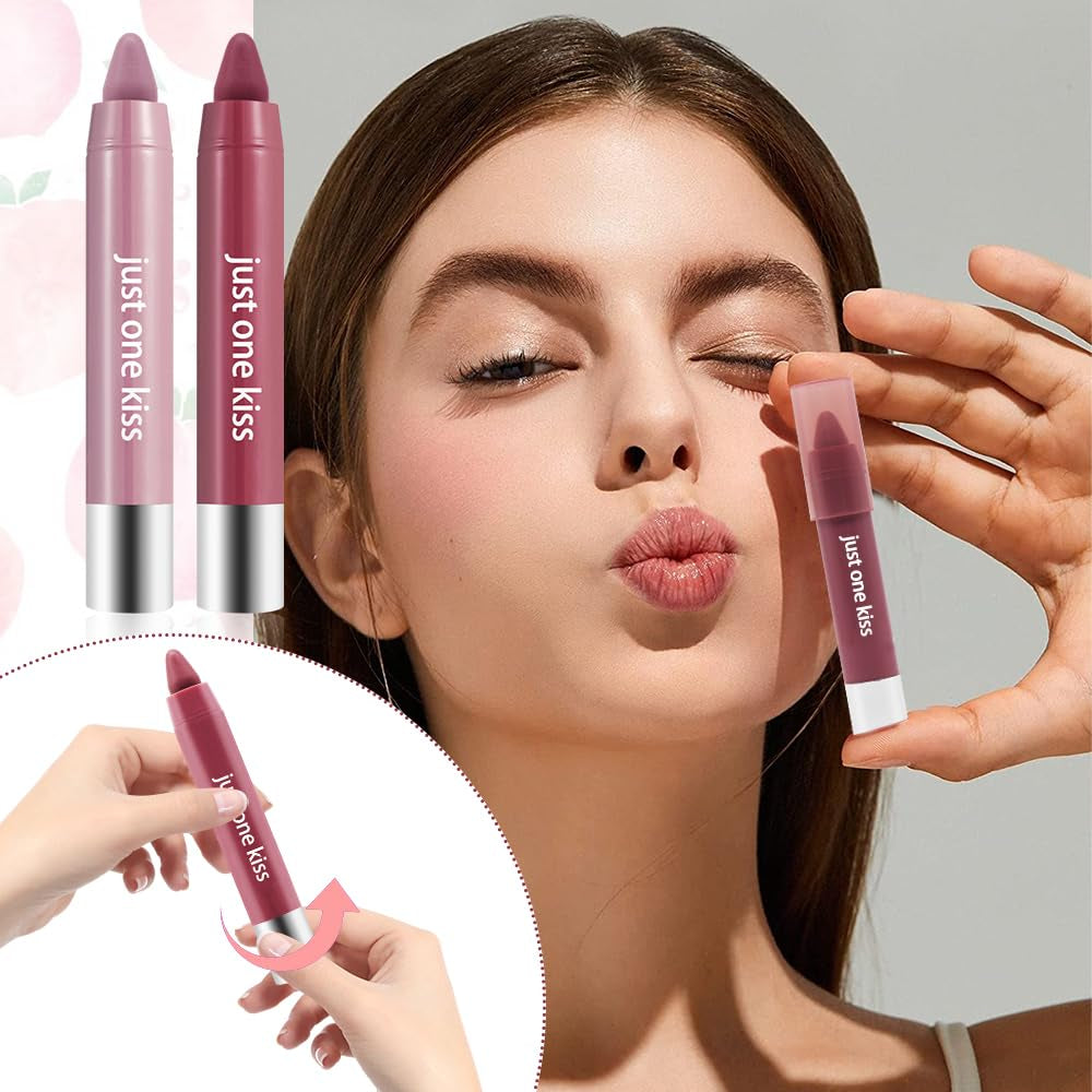 Horuili® 2 Stück Lippenstift, Fruchtiger Lippenstift, Nude Moisture Lippenstift, Feuchtigkeitsspendender Glanzstift Lippenstift, Wasserfester, Lang Anhaltender Und Feuchtigkeitsspendender Lippenstift