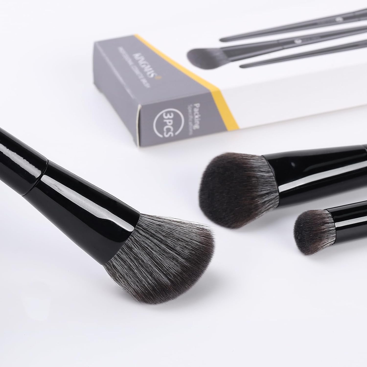 KINGMAS Kabuki Make-Up-Pinsel - Abgewinkelter Foundation Und Konturen-Concealer-Pinsel Für Augen, Rouge, Bronzer - Reise, Buffing, Tupfen, Flüssiges