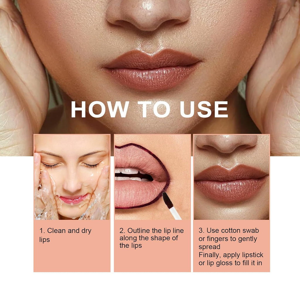 Flüssiger Lipliner, Wasserfester Abnehmbarer Lipliner, Langhaftender Lippenkonturenstift, Plump Lip Lines Lip Liner, Konturiert Die Lippenform, Ist Wasserfest Und Verwischt Nicht (Hellbraun)