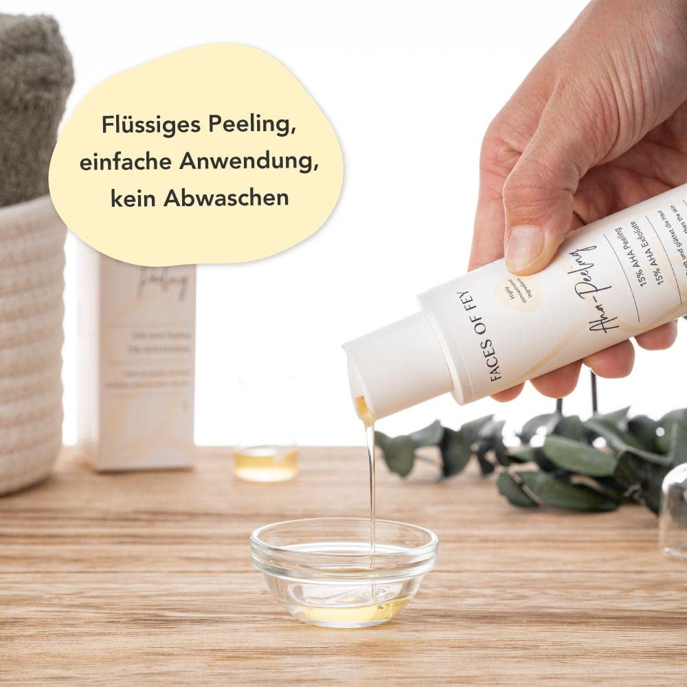 Fruchtsäurepeeling 15% FACES of FEY – AHA Peeling Mit Milchsäure & Glycolsäure Gegen Pigmentflecken Und Falten - 100Ml Liquid Exfoliator