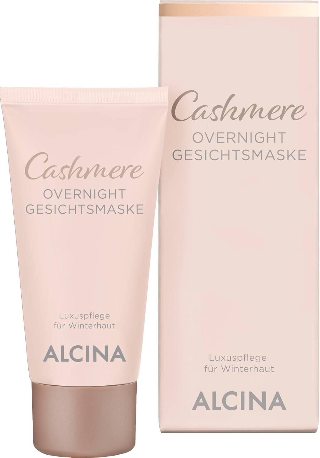 ALCINA Cashmere Overnight Gesichtsmaske - 1 X 50 Ml - Regeneriert & Beruhigt Die Winterhaut Über Nacht - Intensive Pflege - Für Trockene & Reife Haut - Mit Cashmere-Extrakt, Dexpanthenol Und Squalan