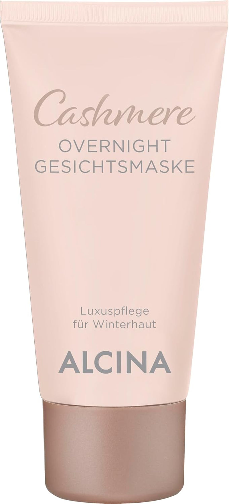 ALCINA Cashmere Overnight Gesichtsmaske - 1 X 50 Ml - Regeneriert & Beruhigt Die Winterhaut Über Nacht - Intensive Pflege - Für Trockene & Reife Haut - Mit Cashmere-Extrakt, Dexpanthenol Und Squalan
