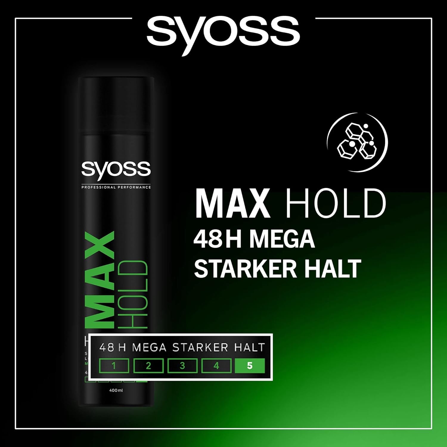 Syoss Haarspray Max Hold 6Er Pack (6X 400Ml) Halt 5, Haarspray Mit 48H Mega Starkem Halt, Schnell Trocknendes Styling Spray Für Mega Widerstandskraft, Leicht Auszubürsten
