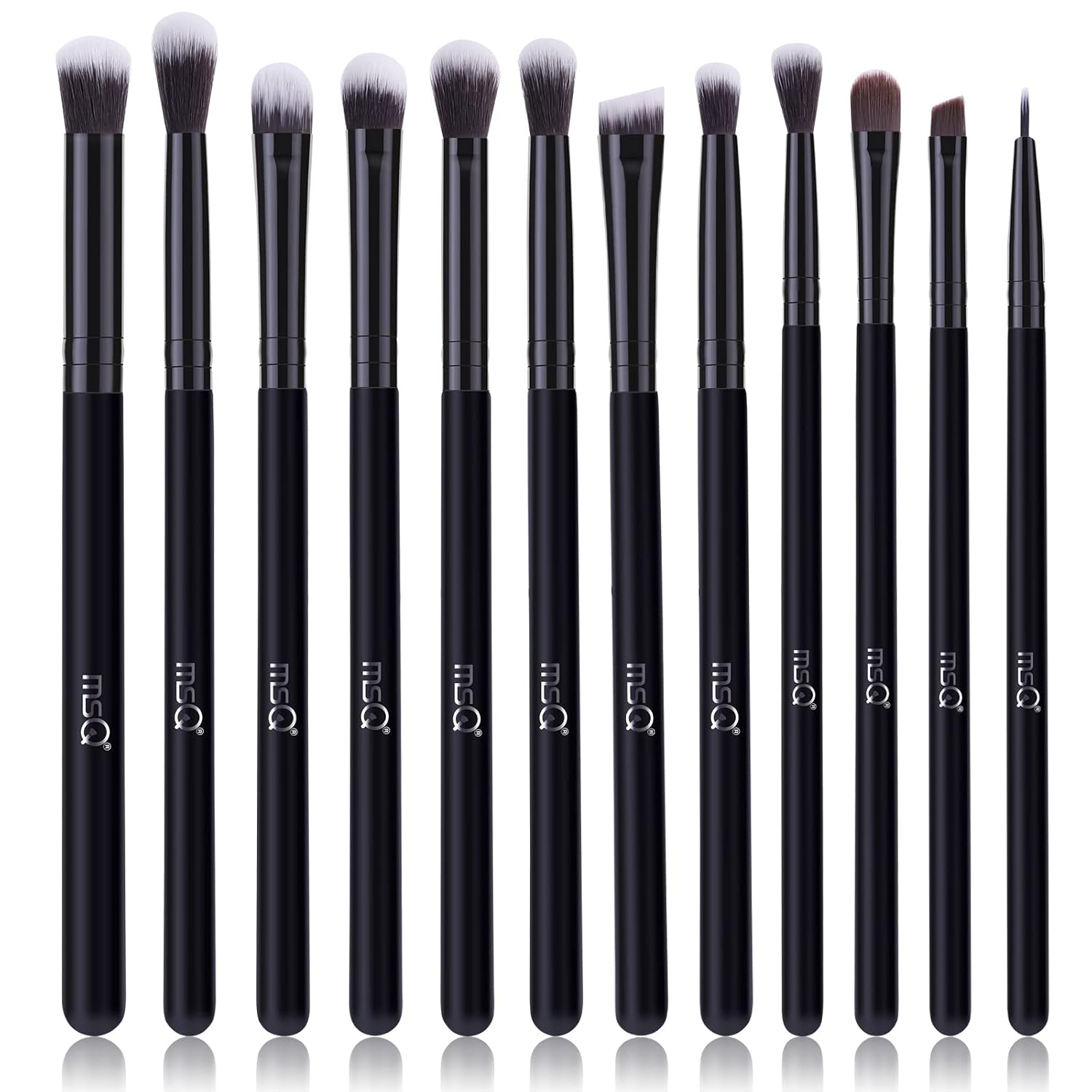 MSQ 12Pcs Augen Make-Up Pinsel Rauchig Lidschatten-Kontur-Kit Weich Haare Für Lidschatten, Augenbraue, Eyeliner, Blending, Am Besten Für Weihnachtsgeschenke - Rose Gold