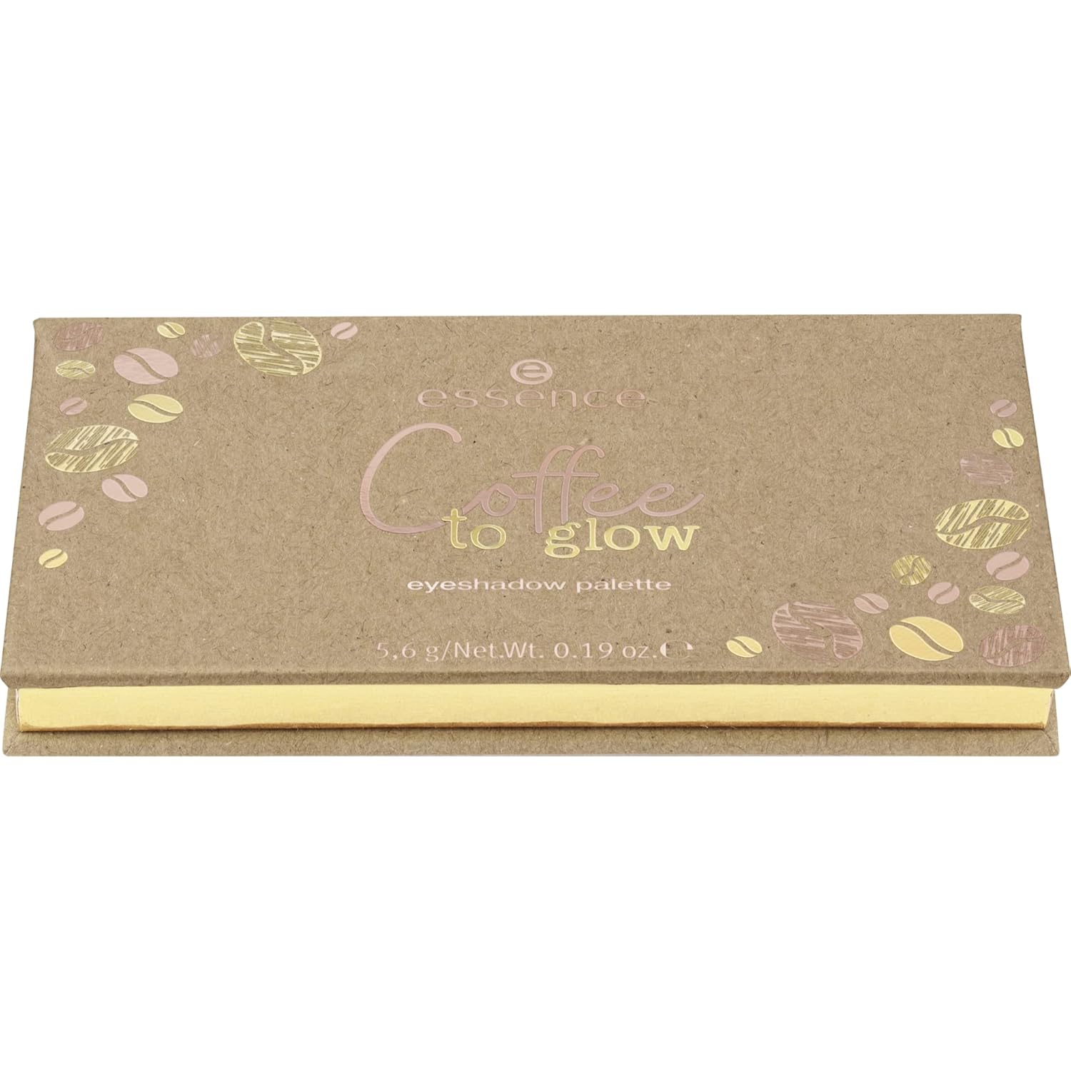 Essence Coffee to Glow Eyeshadow Palette, Lidschatten, Nr. 01, Braun, 8 Braun-Töne, Glänzend, Intensiv, Schimmernd, Vegan, Ohne Mikroplastikpartikel, Nanopartikel Frei, Ohne Parfüm, 1Er Pack (5.6G)
