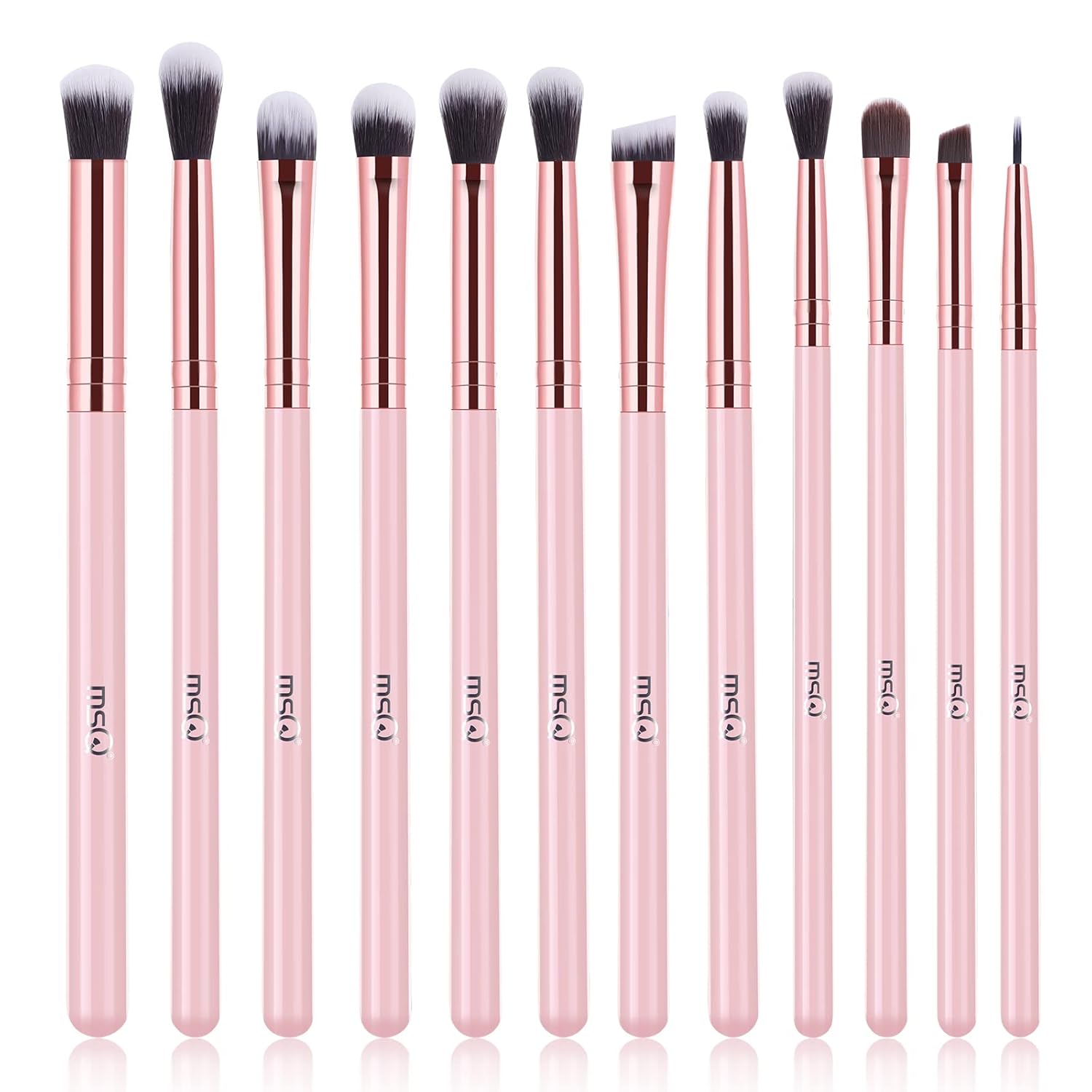 MSQ 12Pcs Augen Make-Up Pinsel Rauchig Lidschatten-Kontur-Kit Weich Haare Für Lidschatten, Augenbraue, Eyeliner, Blending, Am Besten Für Weihnachtsgeschenke - Rose Gold