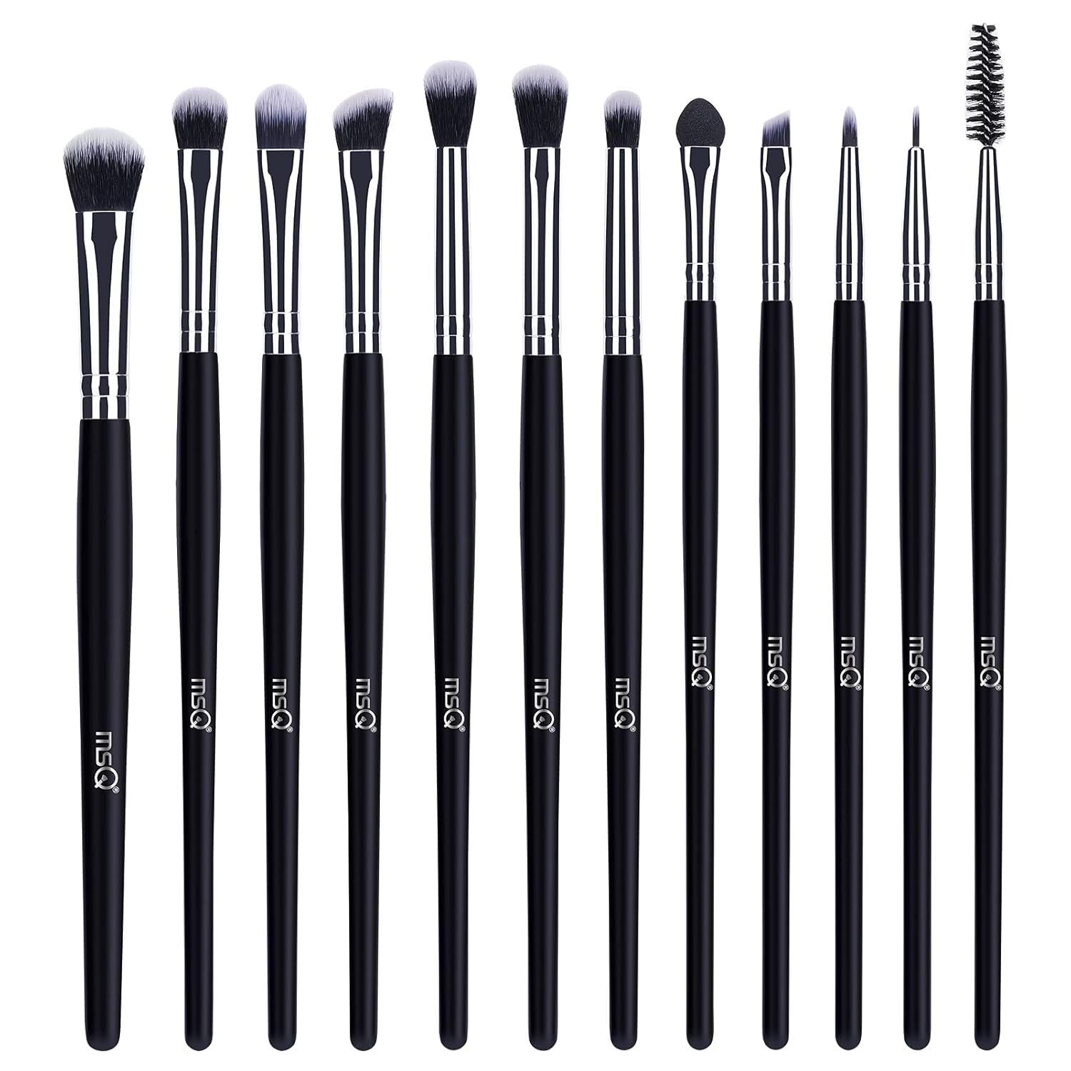MSQ 12Pcs Augen Make-Up Pinsel Rauchig Lidschatten-Kontur-Kit Weich Haare Für Lidschatten, Augenbraue, Eyeliner, Blending, Am Besten Für Weihnachtsgeschenke - Rose Gold