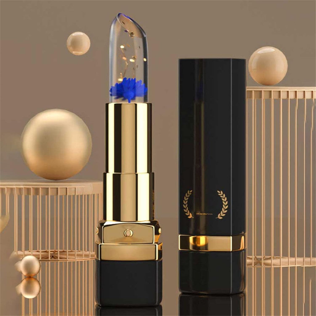 Unwiderstehliche Lippen Crystal Flower Jelly Lipstick Langanhaltender Nahrhafter Lippenbalsam Lippen Feuchtigkeitscreme Temperatur Farbwechsel Lipgloss
