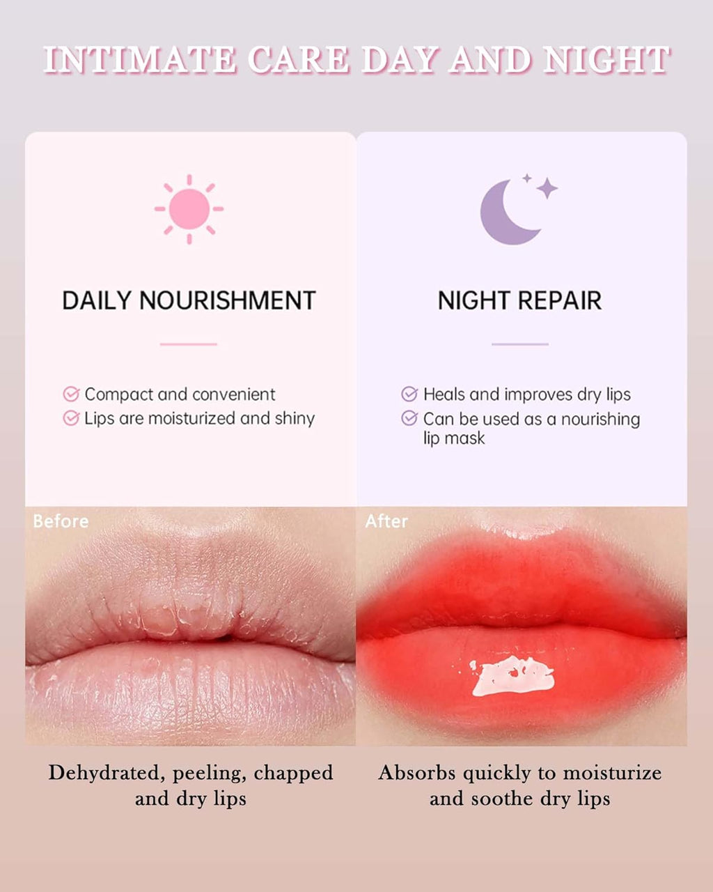 2 Farben Glossy Lip Butter Balm, Feuchtigkeitsspendende Nicht Klebend Lipgloss, Hochglänzendes Finish Lip Glow Oil,Natürliche, Plumping Lip Tint Lip Care & Repair Lip Mask Für Trockene Lippen-2+3