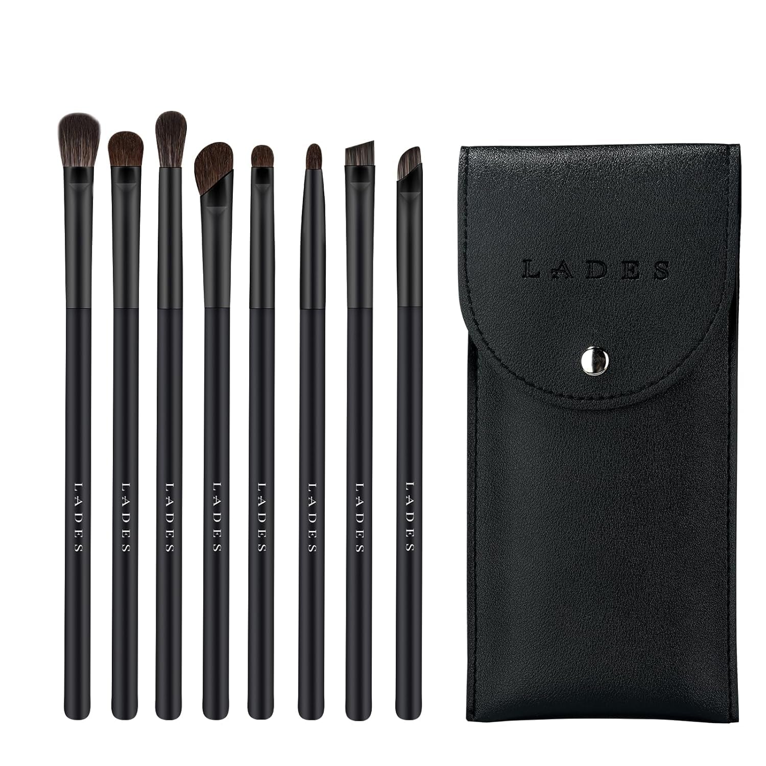MSQ 8 Stück Lidschatten Make-Up Pinsel Set Portable Reise Make up Pinsel Tasche,Pinselset Makeup Professionelles Lidschatten Pinselset