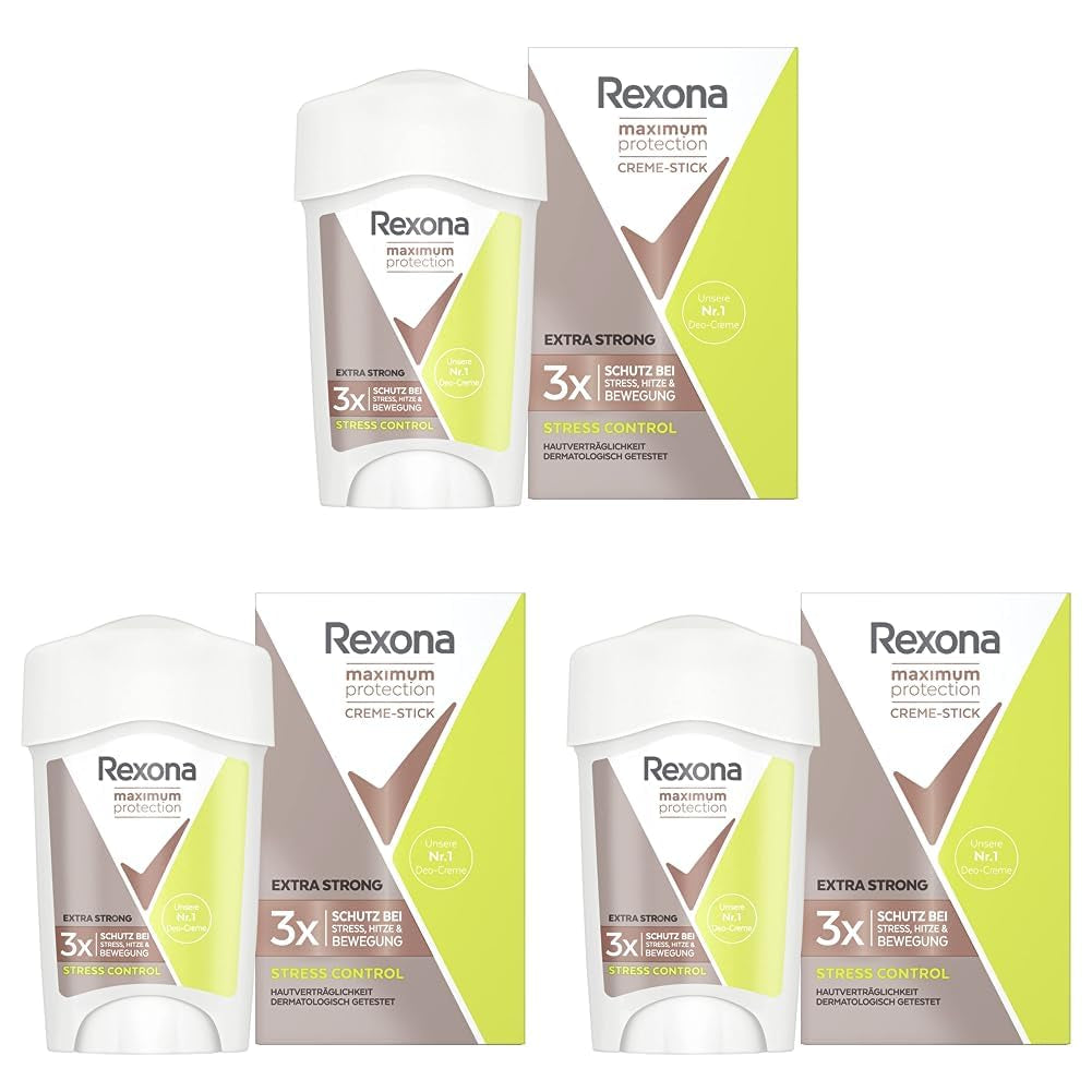 Rexona Women Maximum Protection anti Transpirant Deo Creme Stress Control Deodorant Mit 96 Stunden Schutz Gegen Starkes Schwitzen Und Geruch Mit 3X Schutz Bei Stress, Hitze & Bewegung 45 Ml