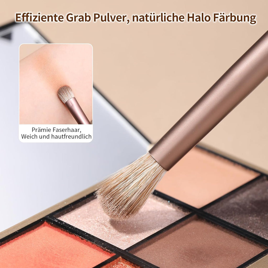 MSQ 8 Stück Lidschatten Make-Up Pinsel Set Portable Reise Make up Pinsel Tasche,Pinselset Makeup Professionelles Lidschatten Pinselset