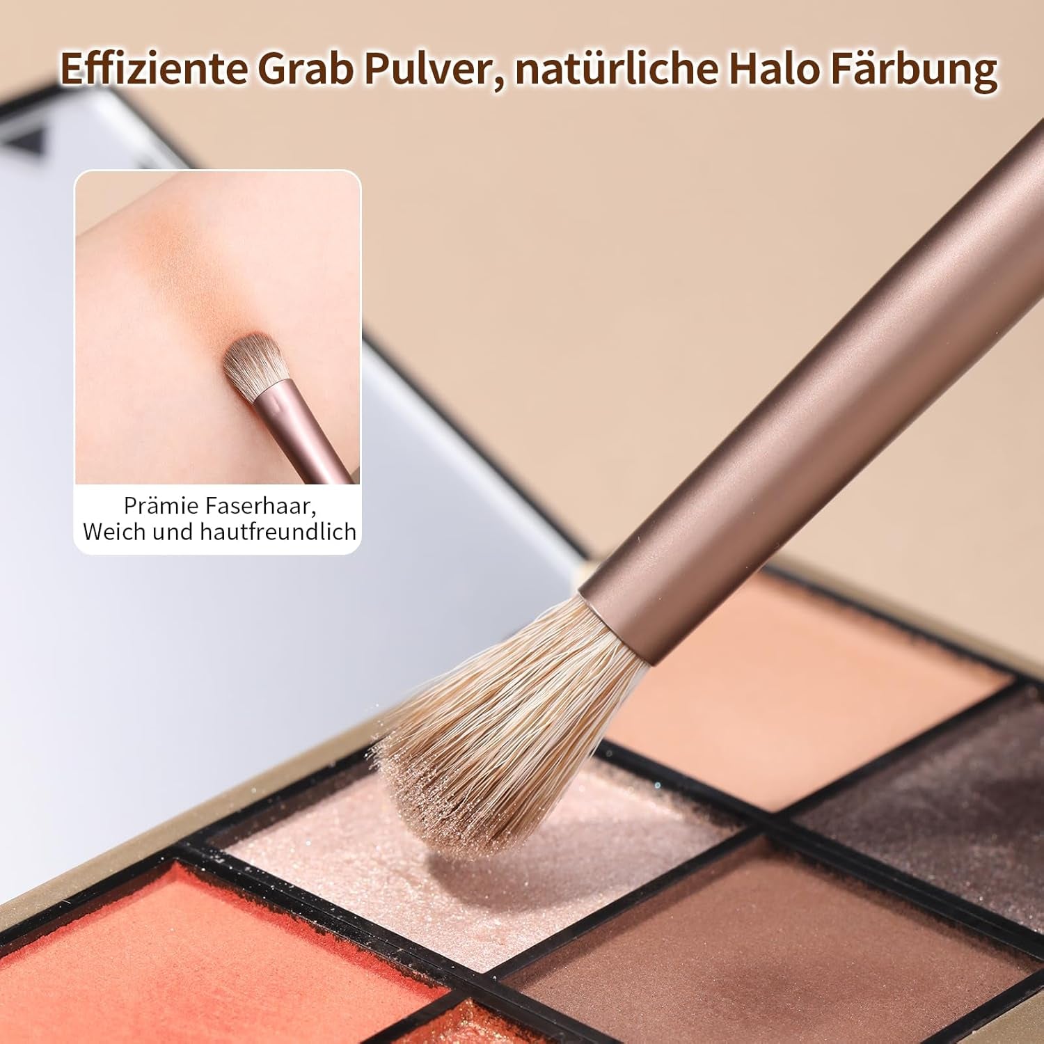 MSQ 8 Stück Lidschatten Make-Up Pinsel Set Portable Reise Make up Pinsel Tasche,Pinselset Makeup Professionelles Lidschatten Pinselset