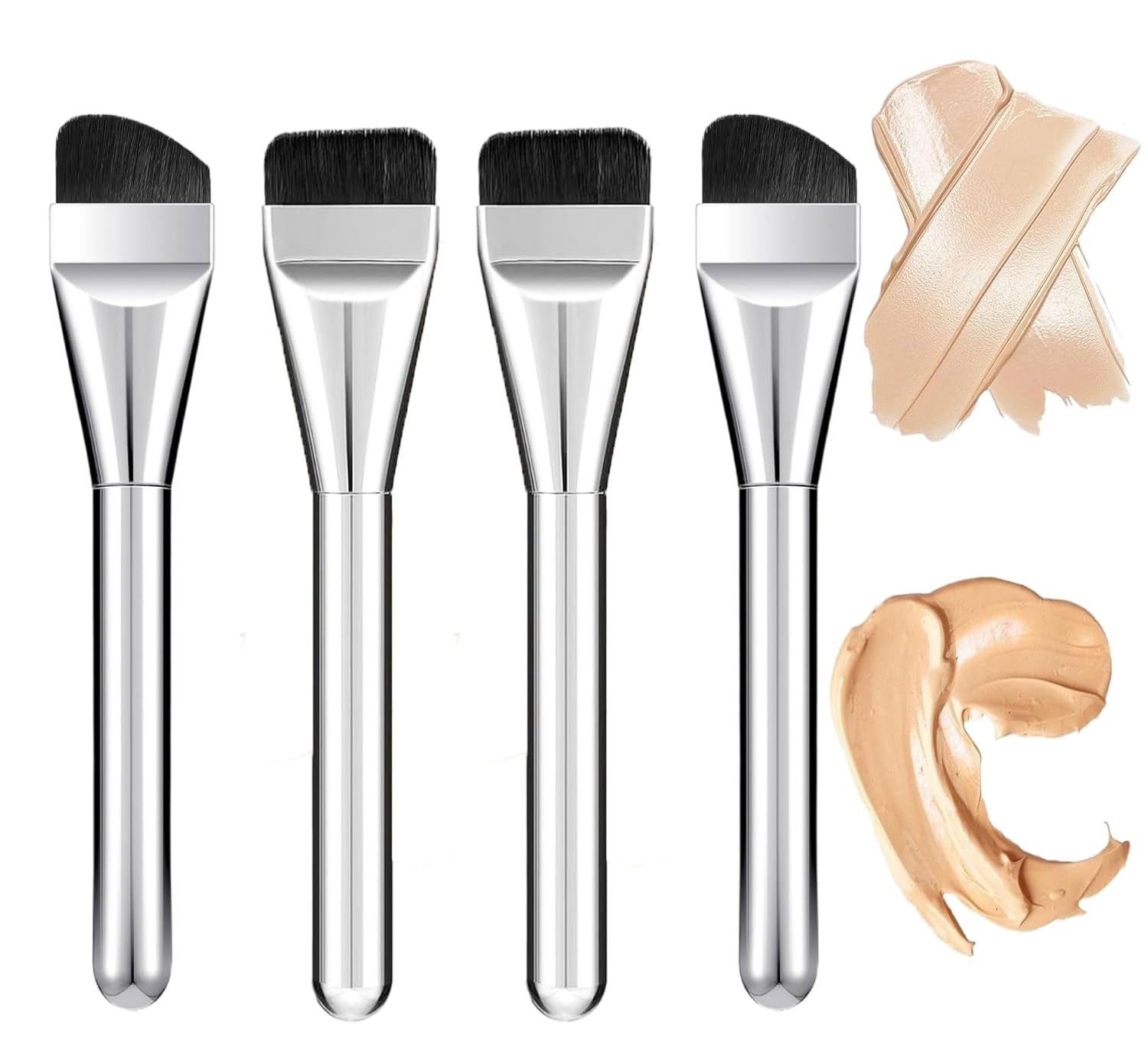 4 Stück Foundation Pinsel Makeup Concealer Brush, Makeup Concealer Brush,Flacher Make up Pinsel Foundation,Ultra Dünn Concealer Pinsel,Für Foundation, Concealer, Gesichtsmaske Usw.