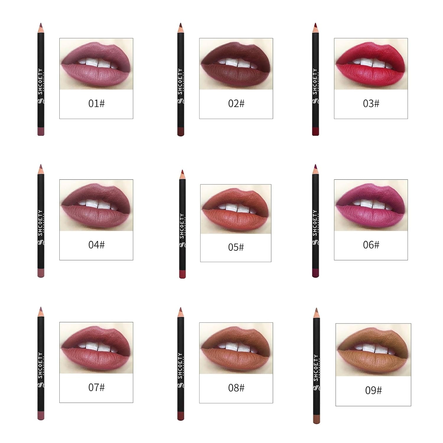 Mrettick 12 Farben Matte Lip Liner Stifte Set, Creme Glide Lip Liner Natürliche Lippen Make-Up Weiche Stifte Lippenstift Set, Feuchtigkeitsspendend, Langanhaltend, Nicht Haftend